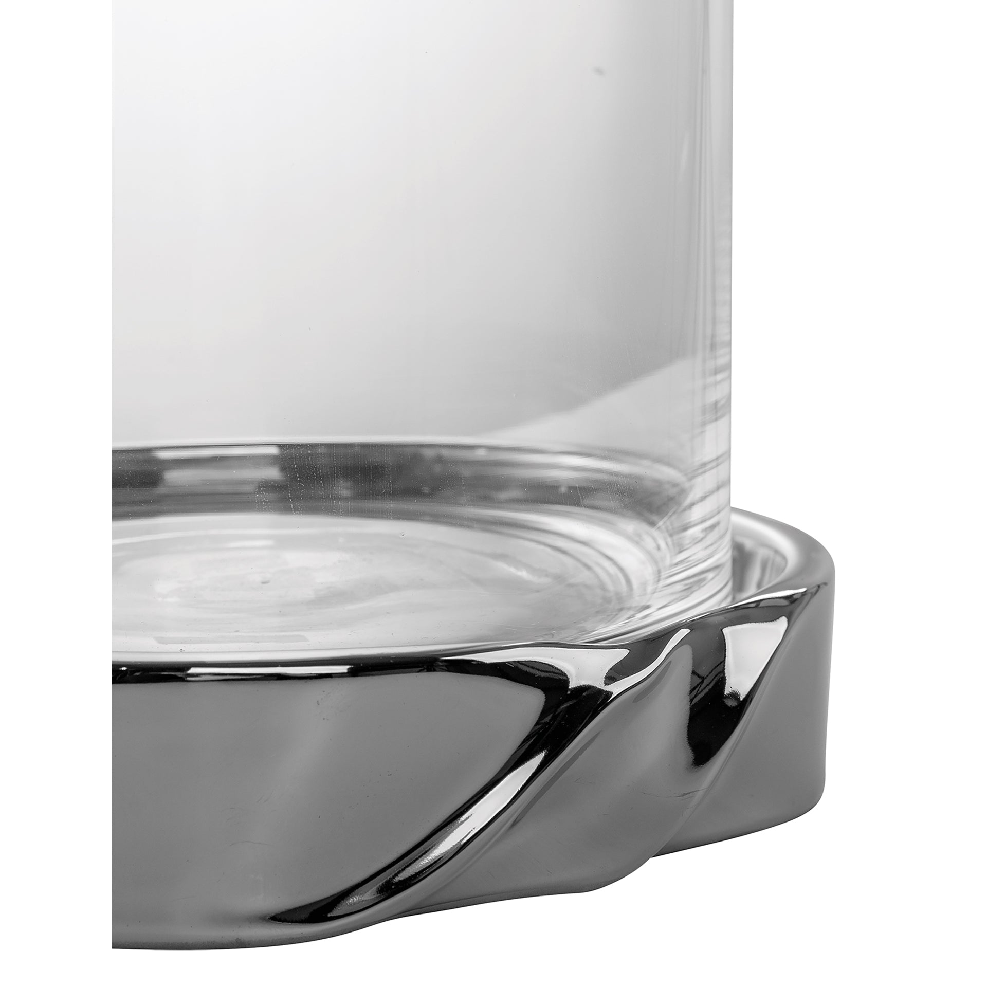 LE DECOR Windlicht mit Glas silberfarben