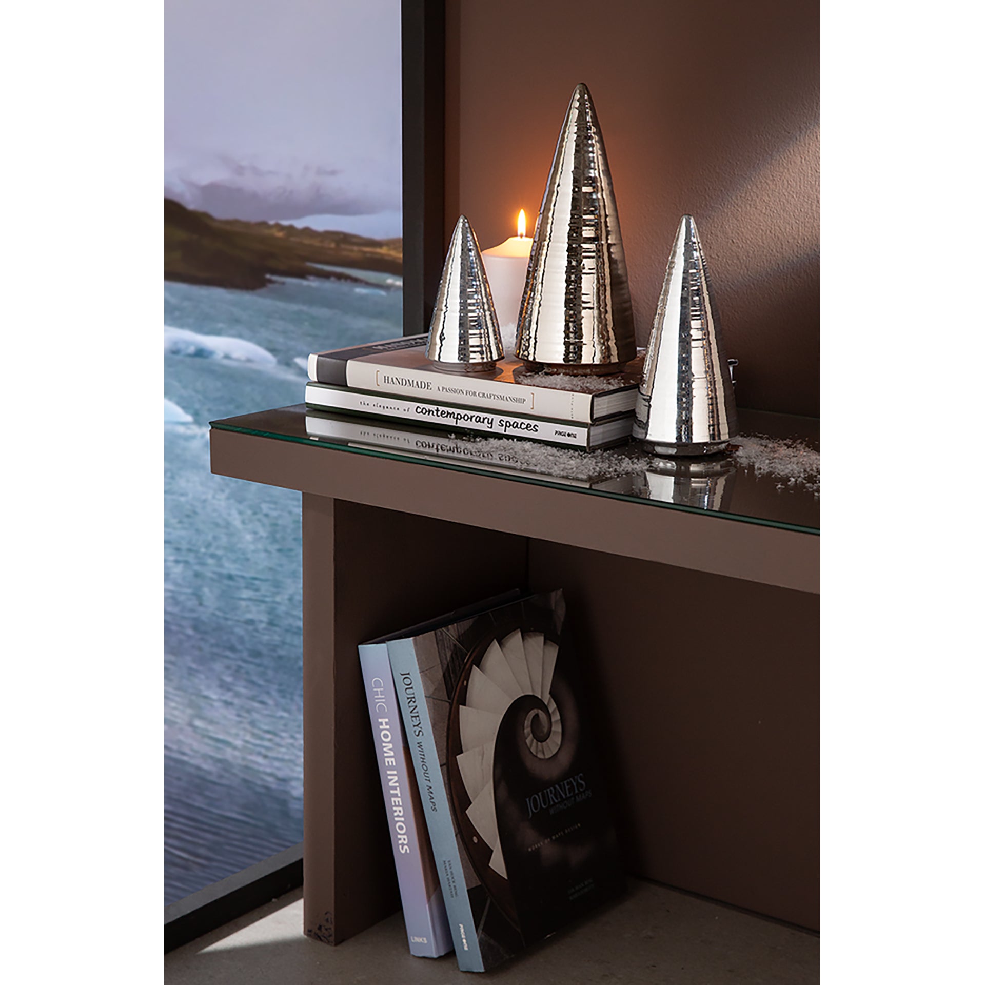 MANDY Dekobaum silberfarben