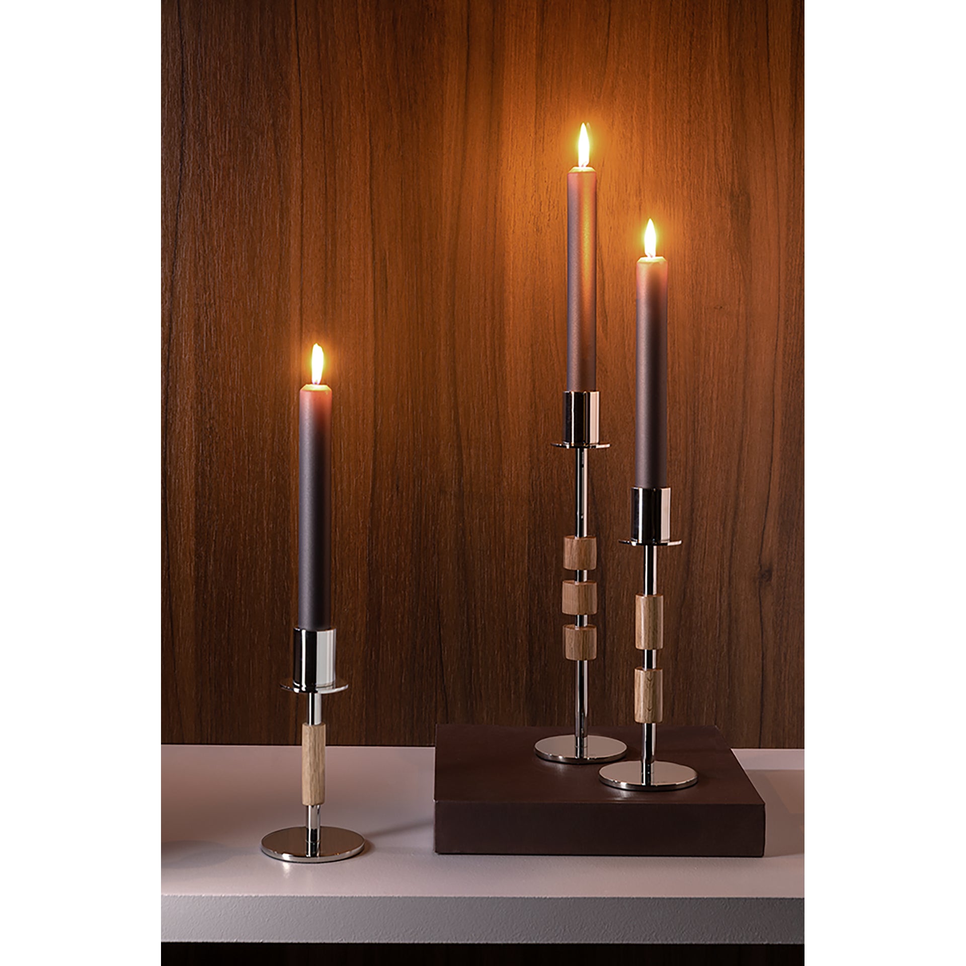 PORTERO Leuchter silberfarben