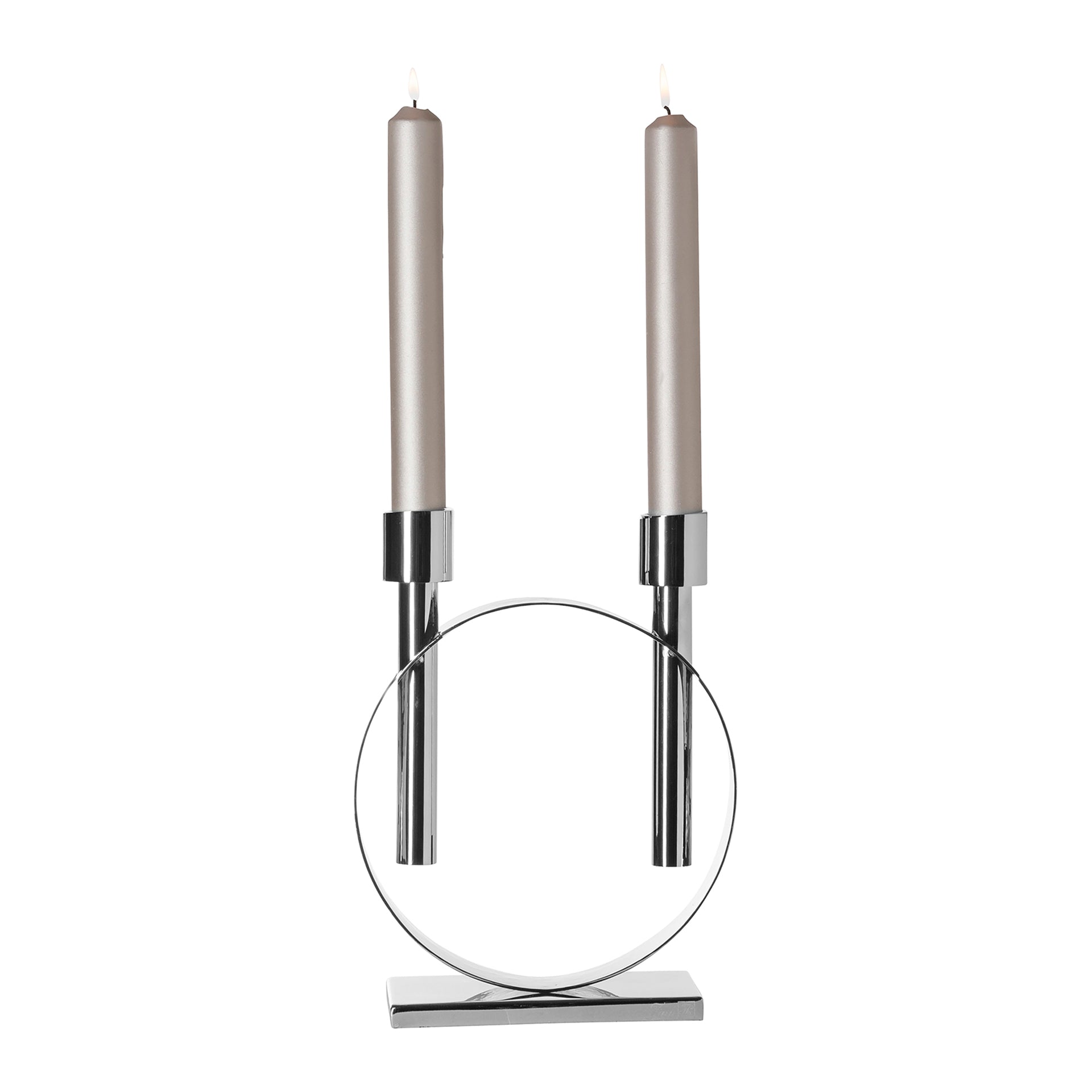 CARPIO Leuchter, 2-flammig silberfarben