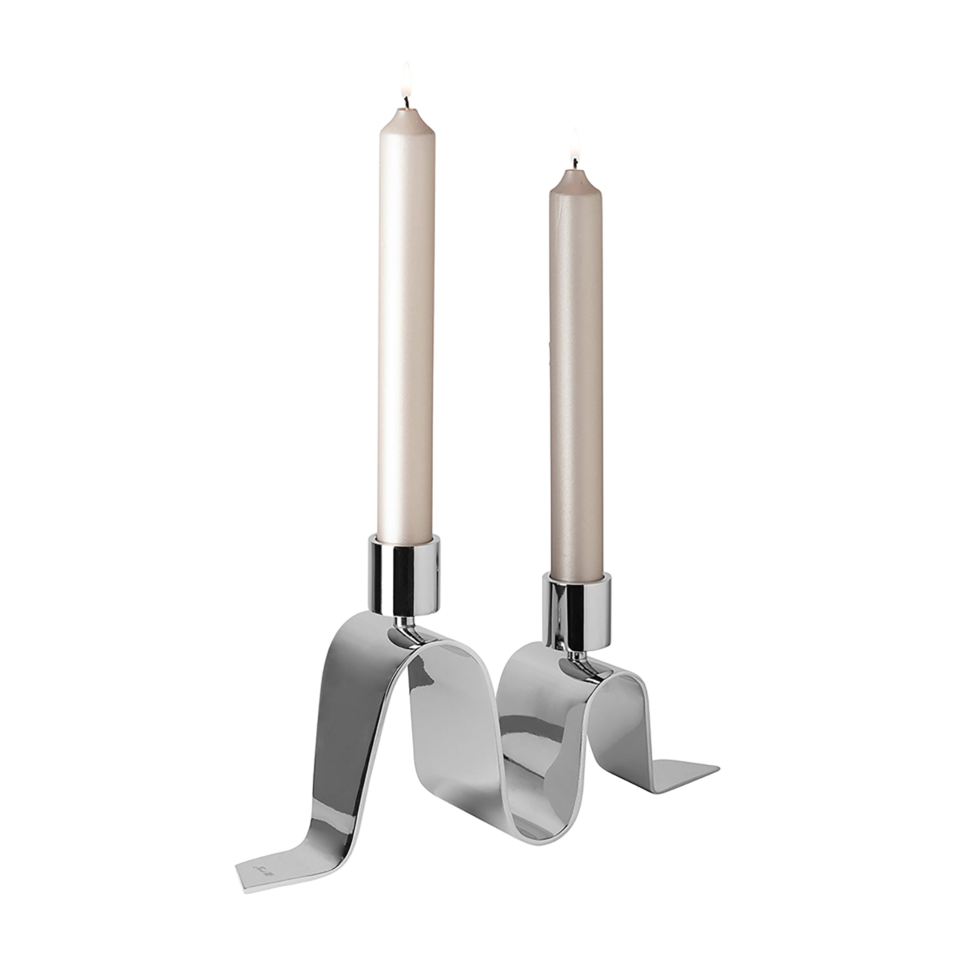 HILARA Leuchter, 2-flammig silberfarben