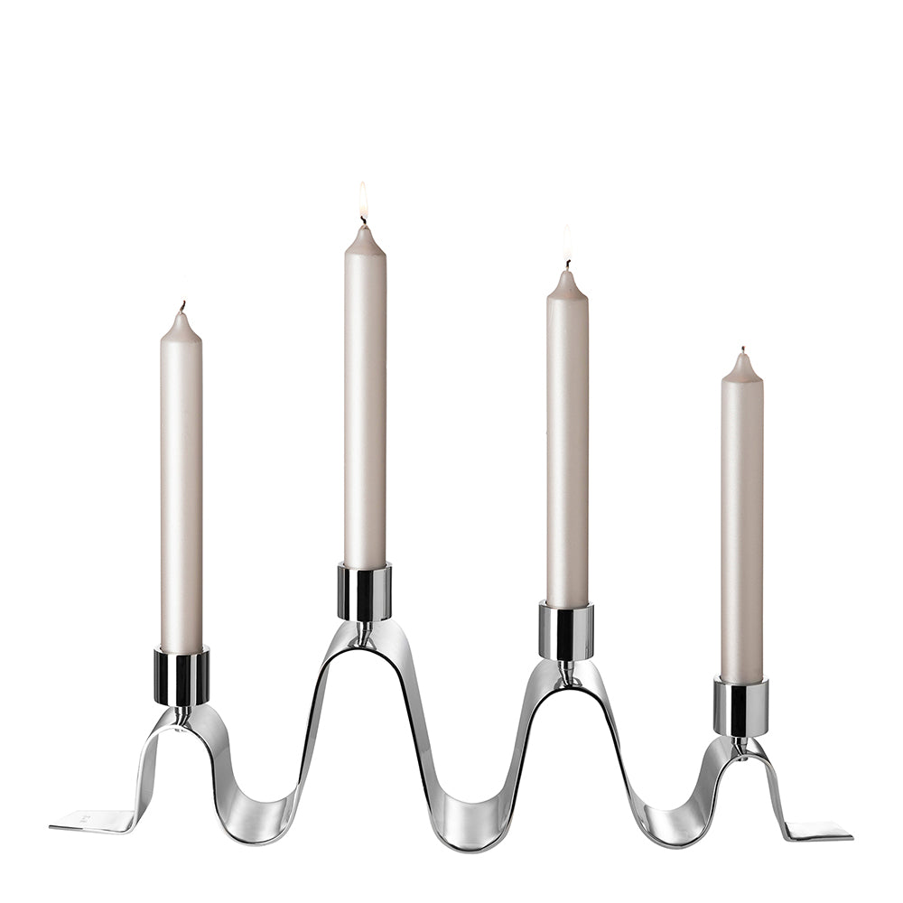 HILARA Leuchter, 4-flammig silberfarben