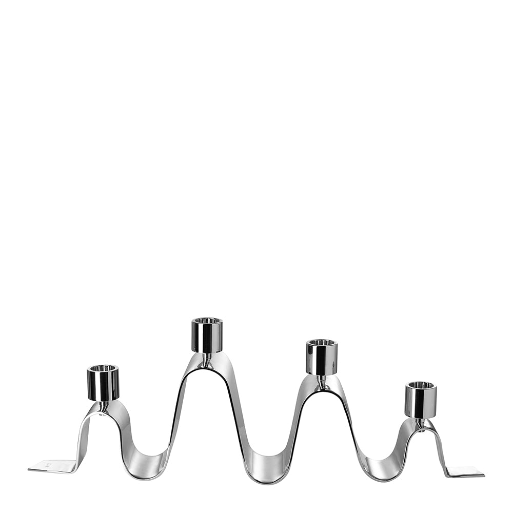 HILARA Leuchter, 4-flammig silberfarben