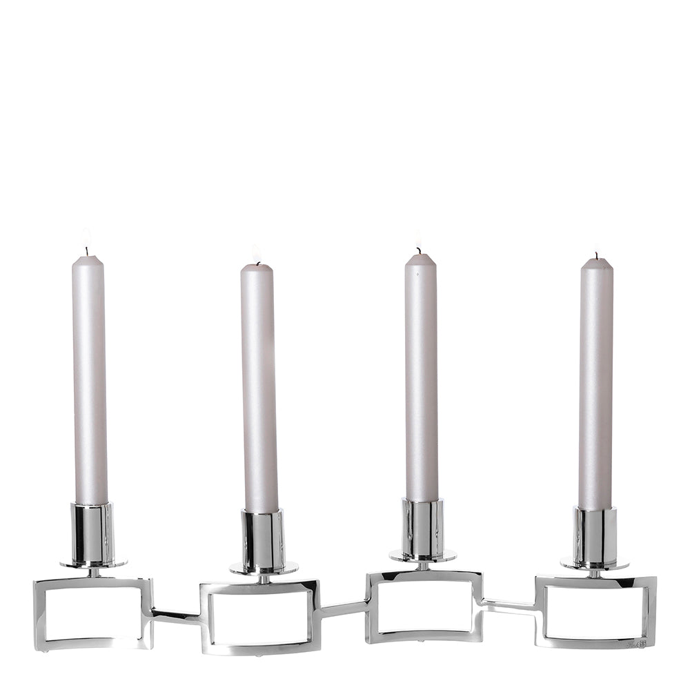 HOMMAGE Leuchter, 4-flammig silberfarben
