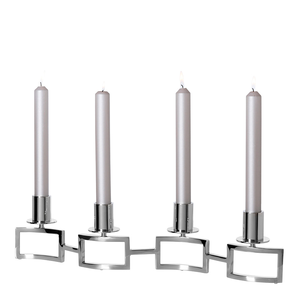 HOMMAGE Leuchter, 4-flammig silberfarben