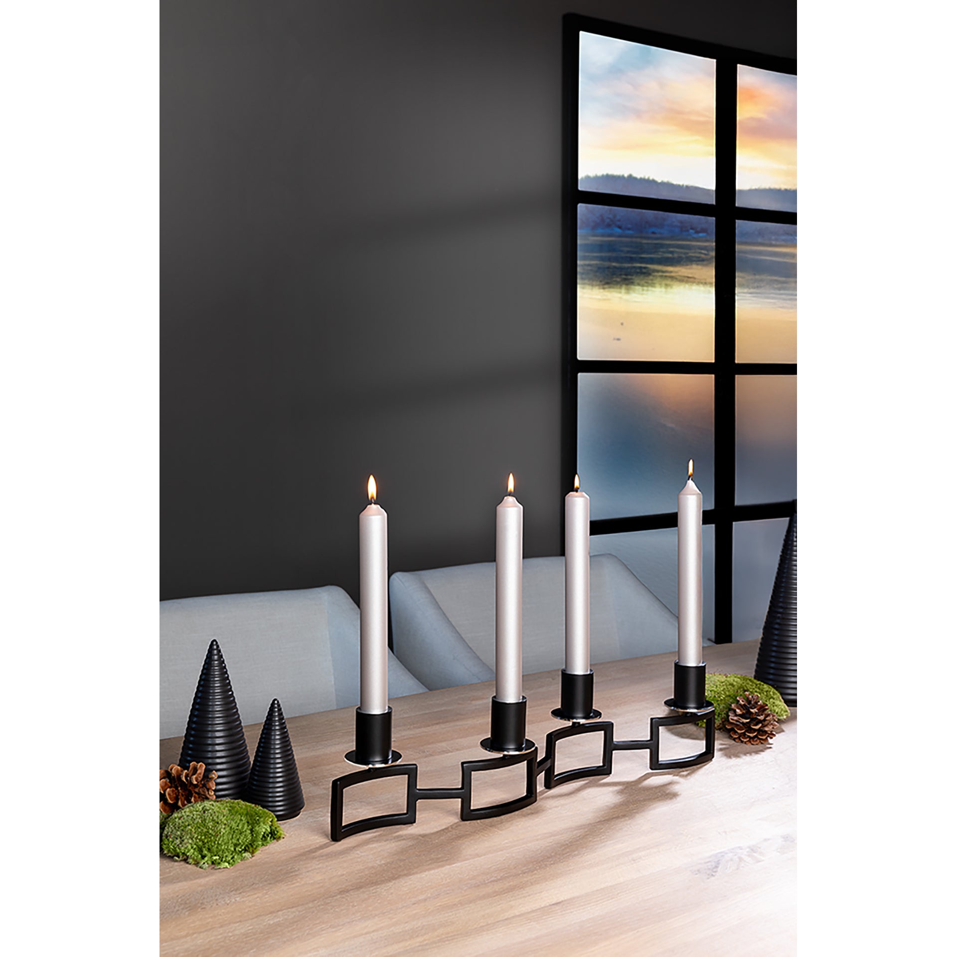 HOMMAGE Leuchter, 4-flammig schwarz