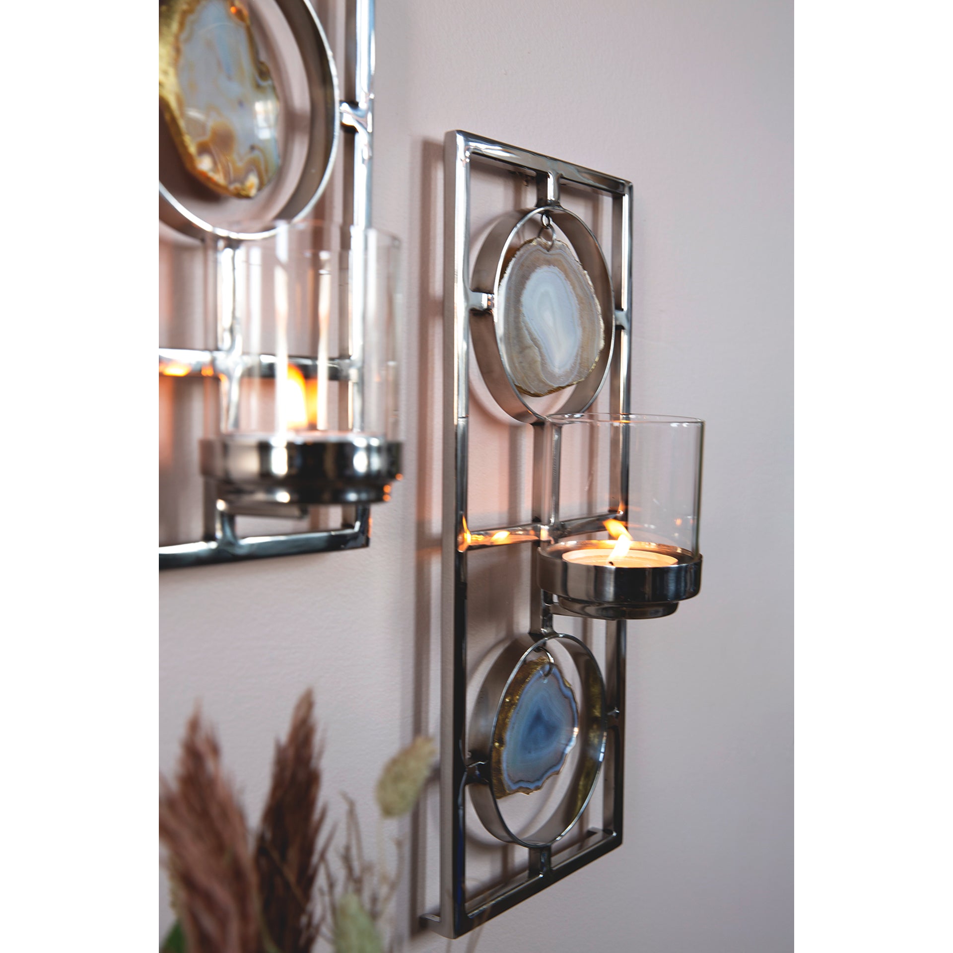 PIETRA Wandleuchter silberfarben