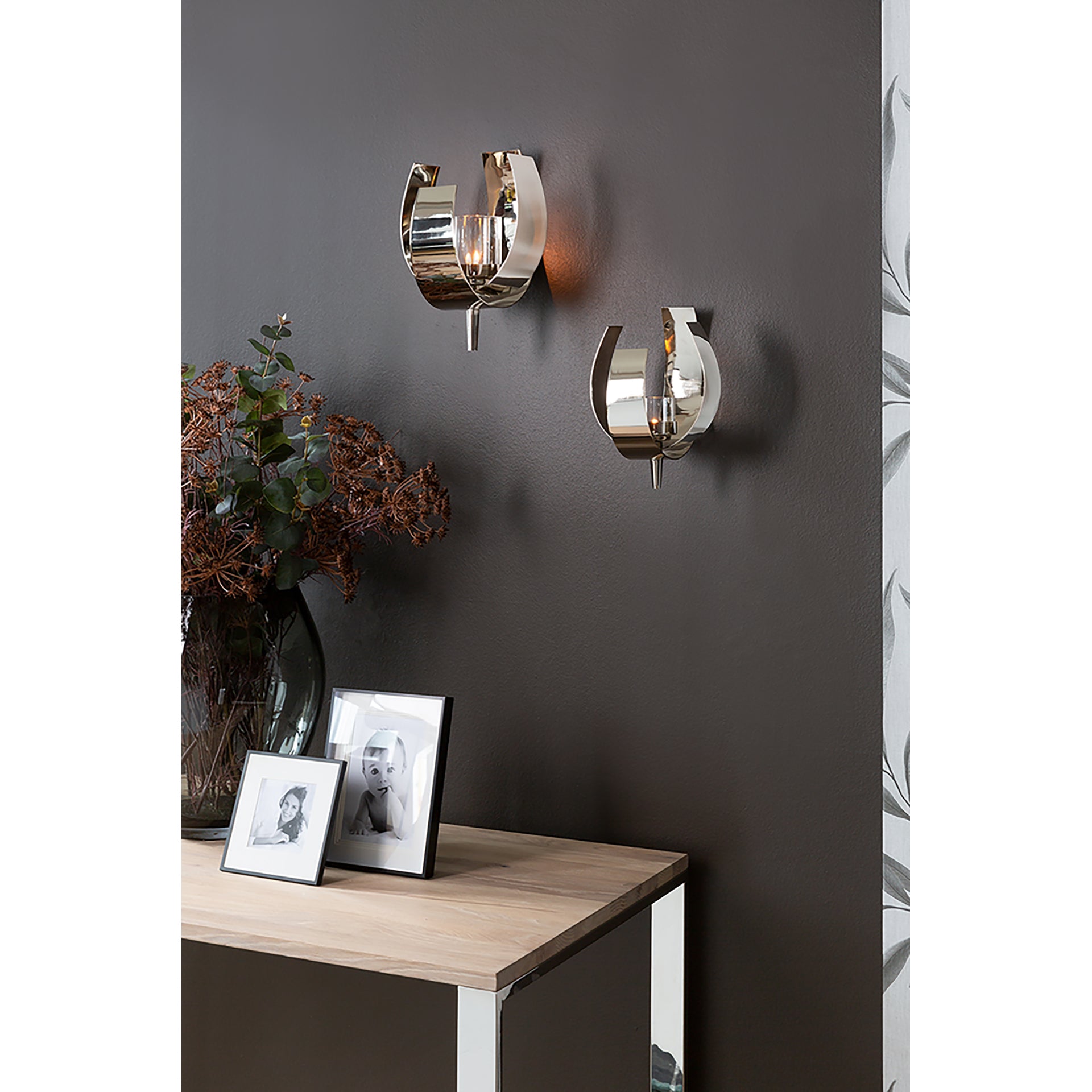 AMALIA Wandleuchter silberfarben