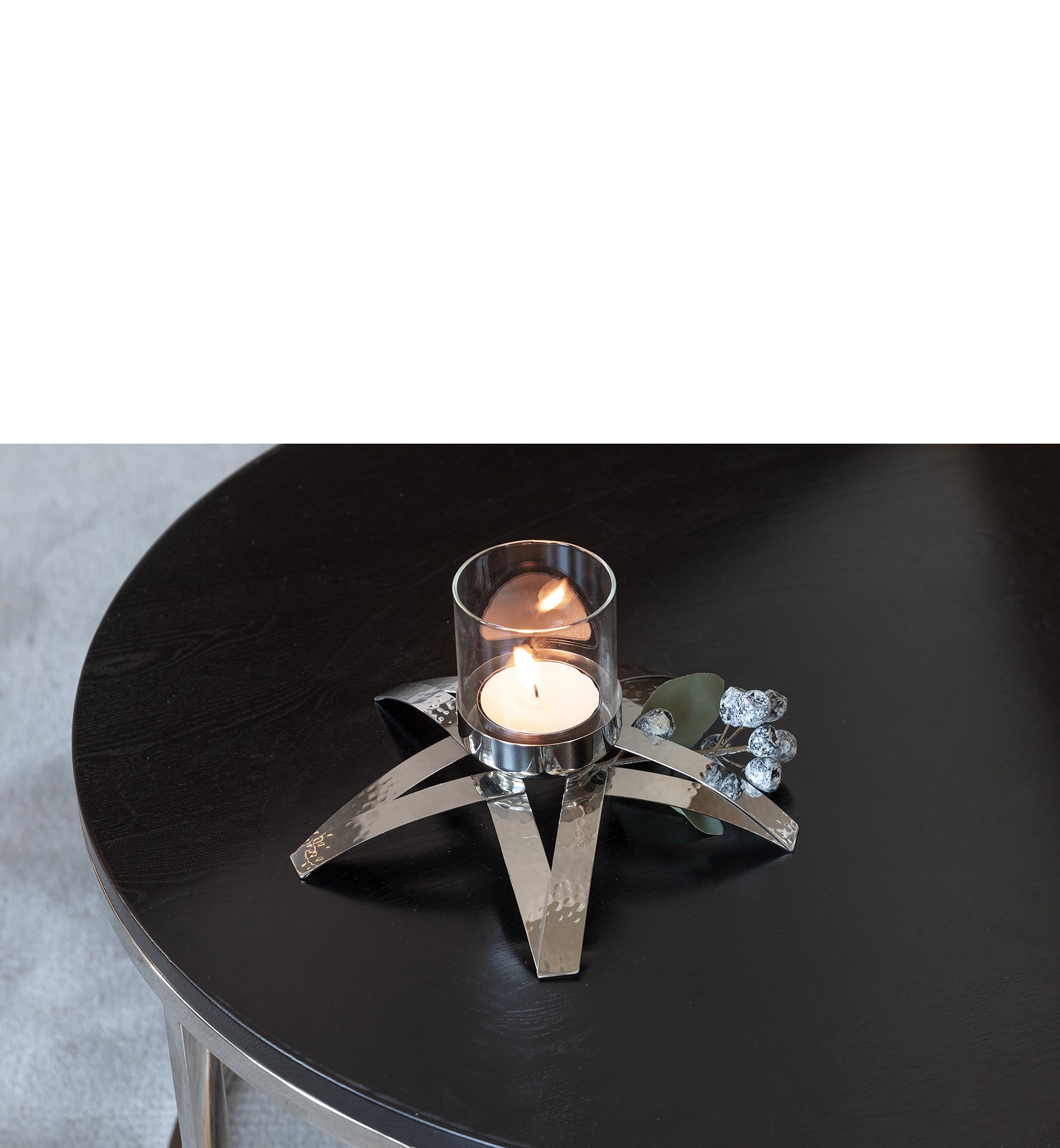 CLAIRE Leuchter silberfarben