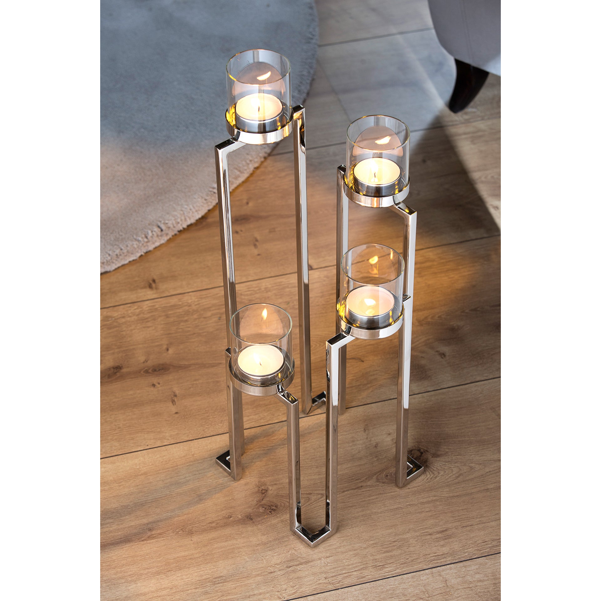 GRANT Leuchter, 4-flammig silberfarben