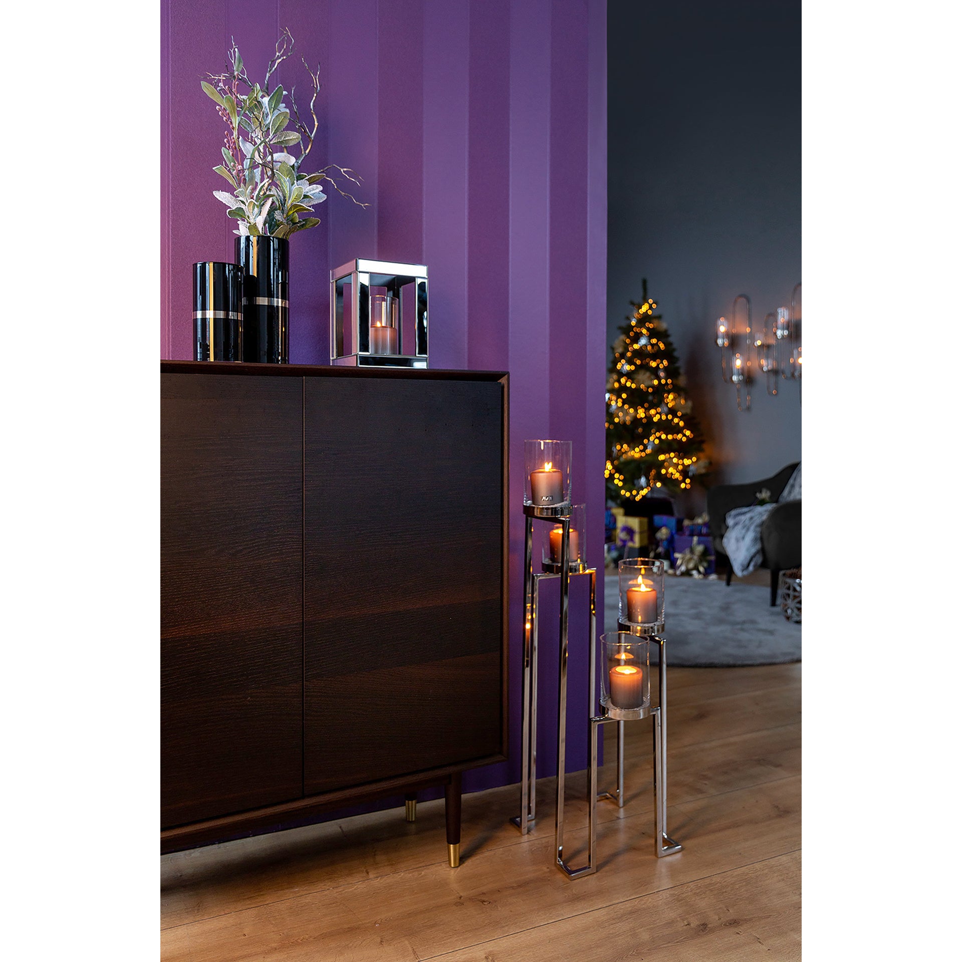 GRANT Leuchter, 4-flammig silberfarben