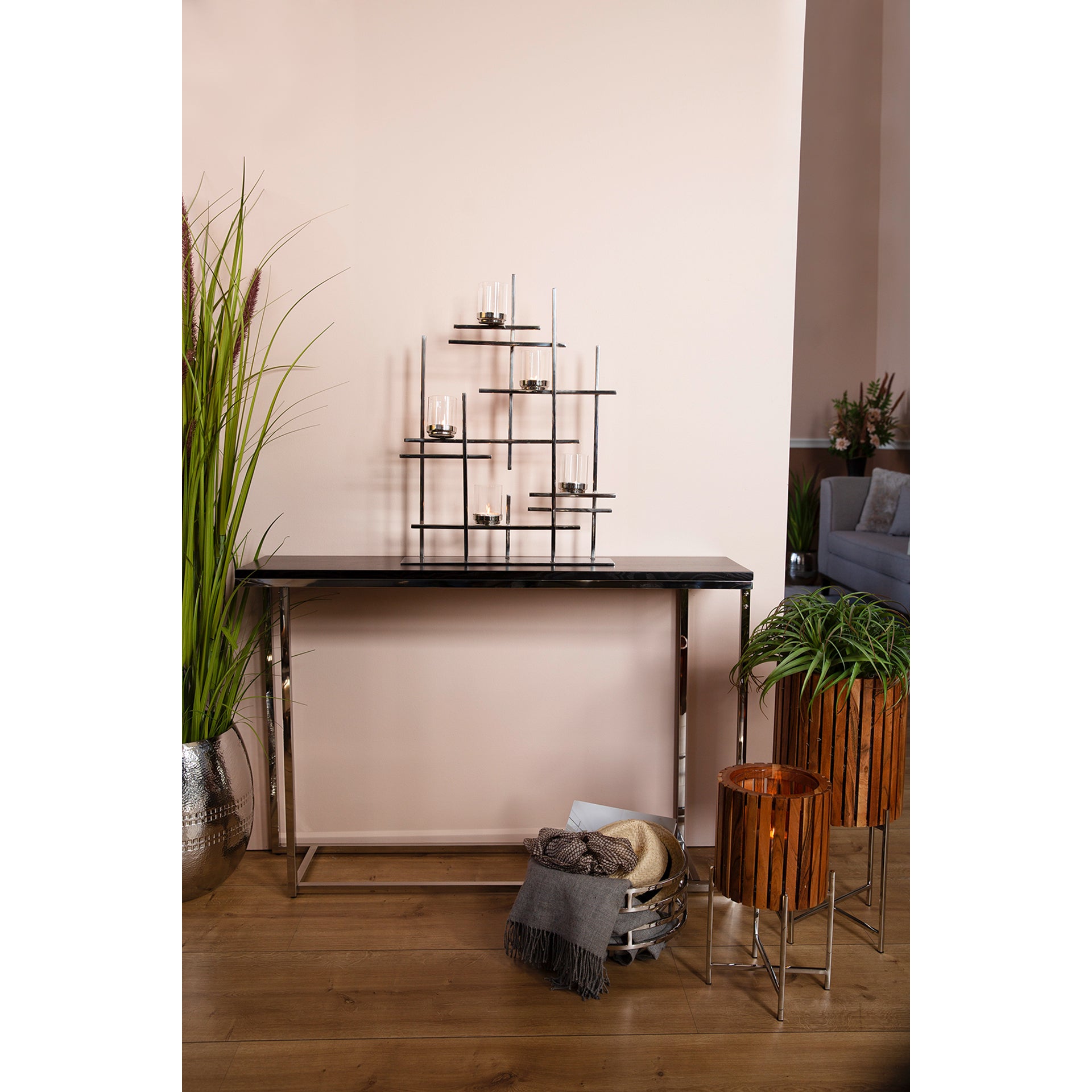 PALADIN Teelichthalter, 5-flammig silberfarben