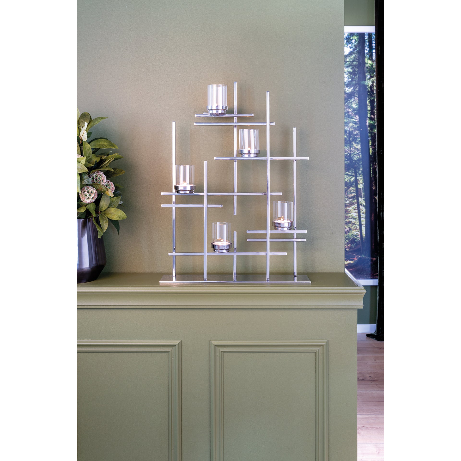 PALADIN Teelichthalter, 5-flammig silberfarben