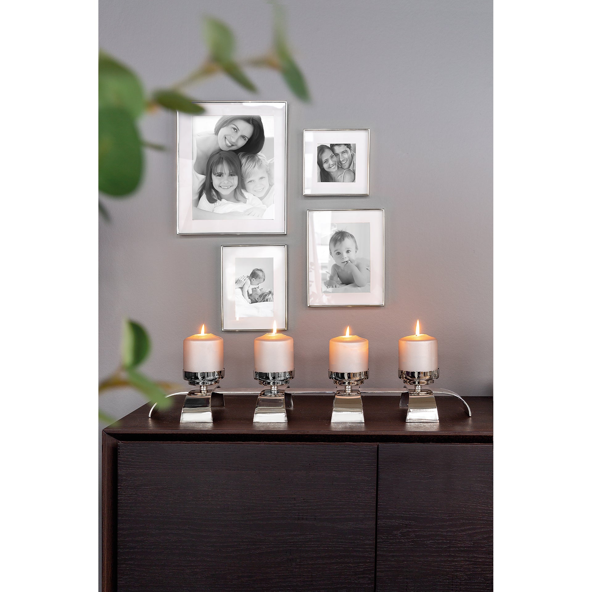 AARON Leuchter, 4-flammig silberfarben