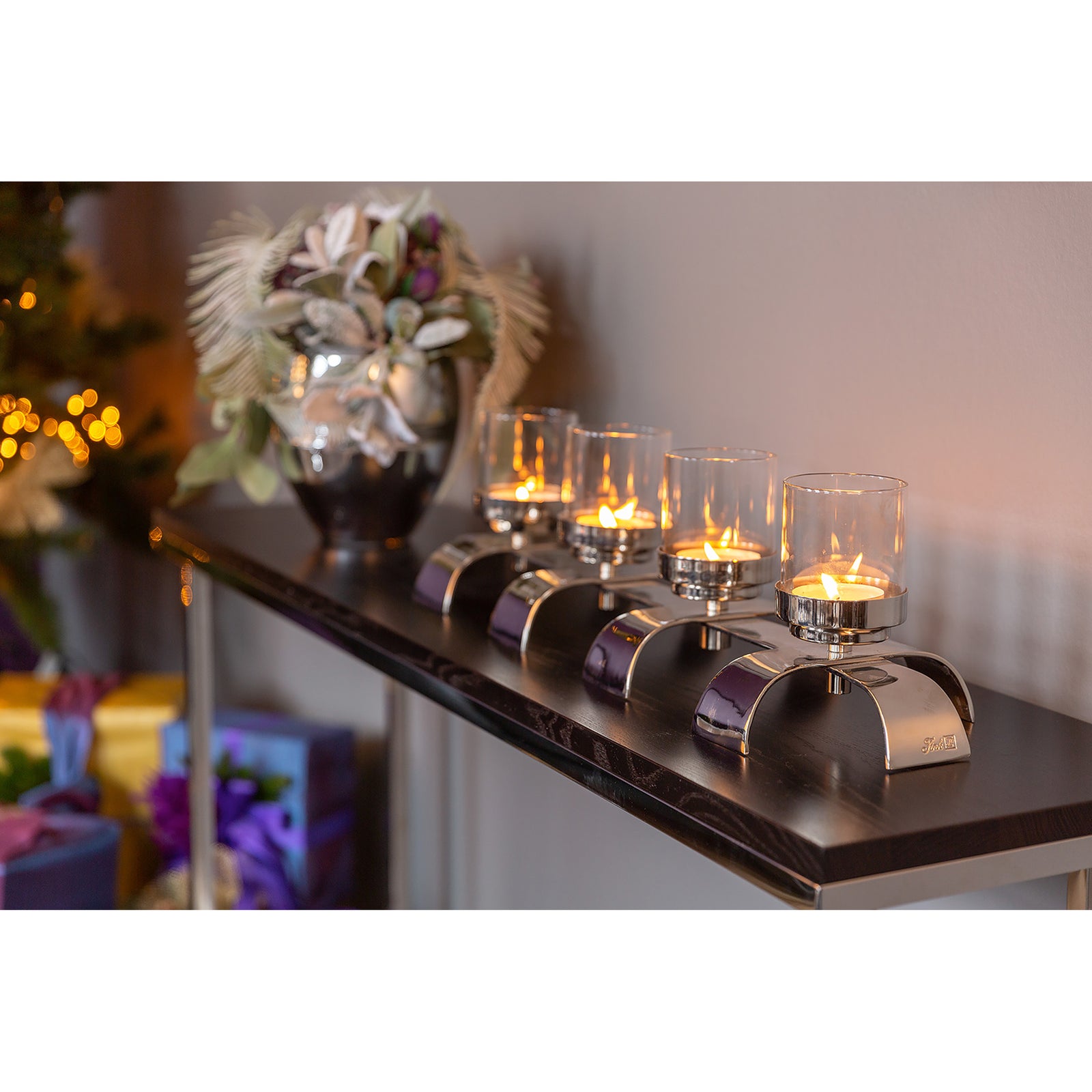 AARON Leuchter, 4-flammig silberfarben