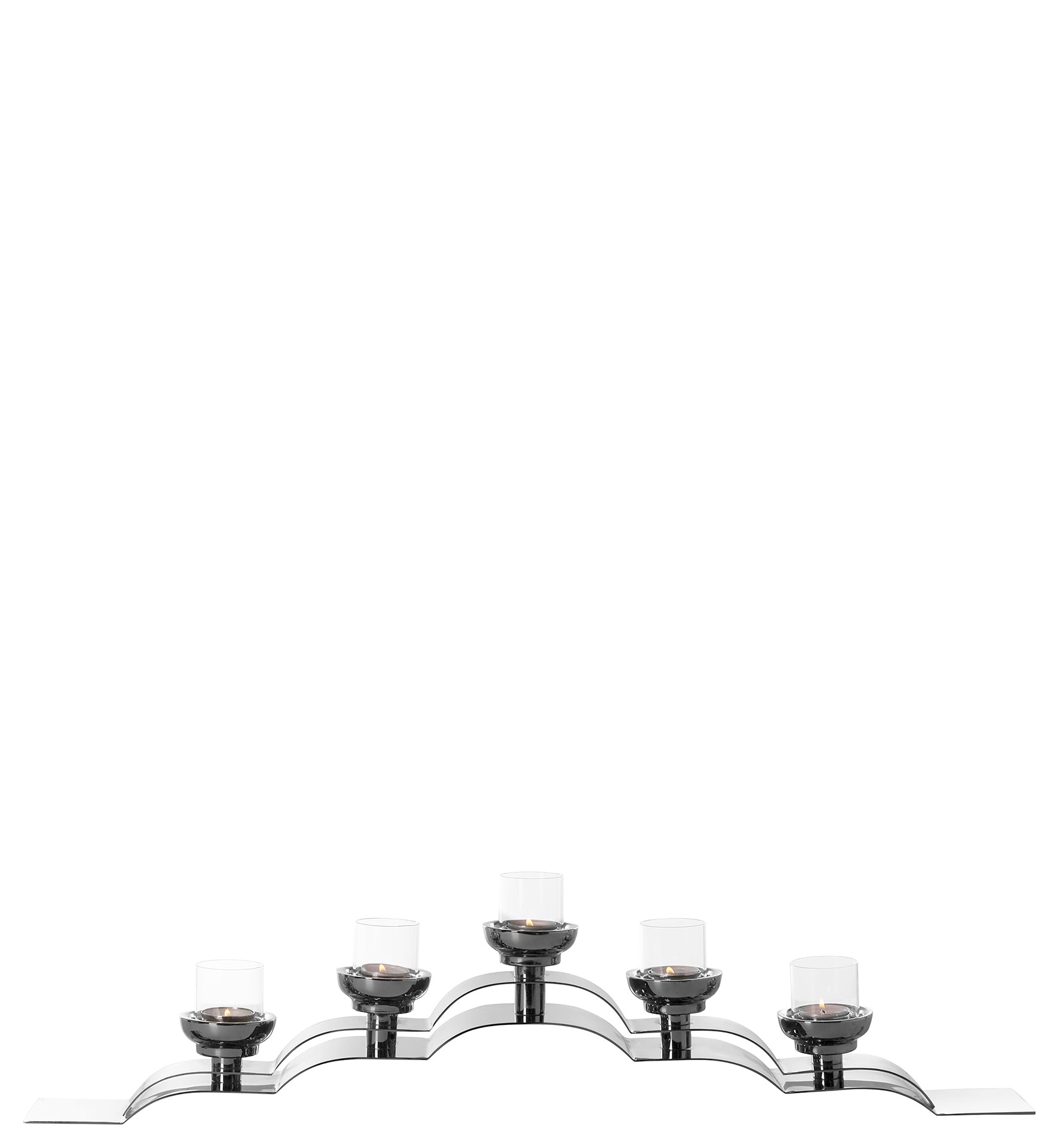 NUVOLA Leuchter, 5-flammig silberfarben
