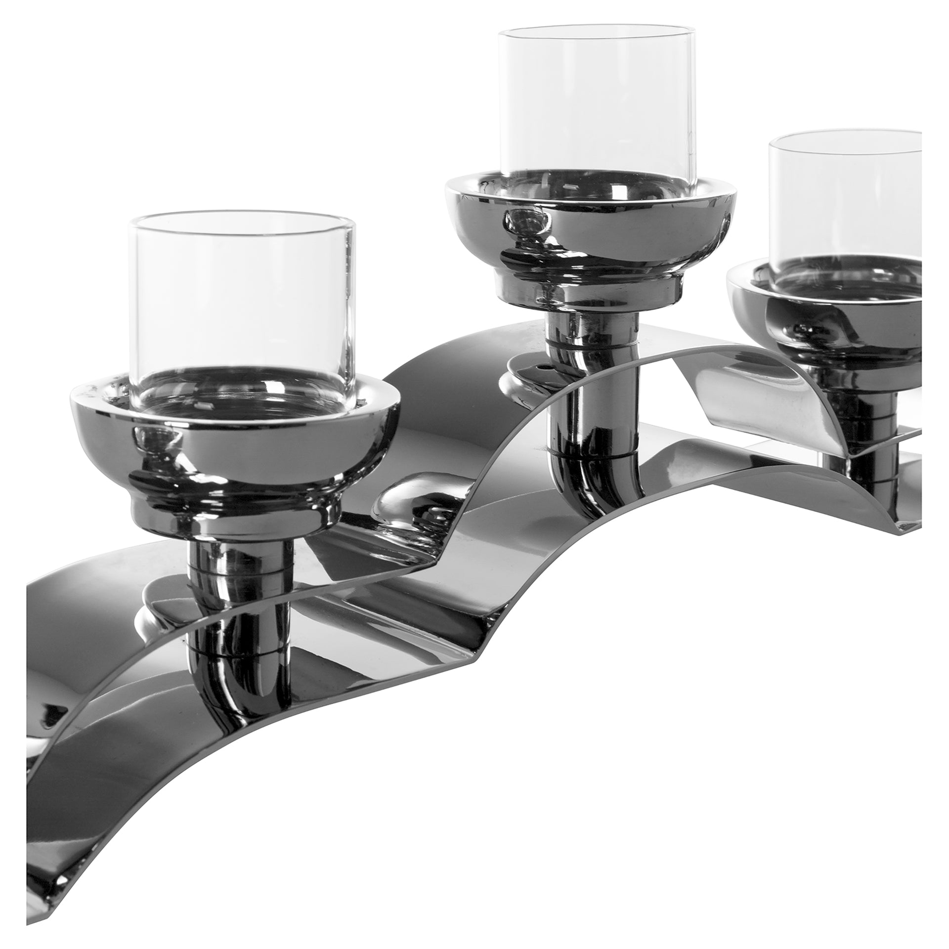 NUVOLA Leuchter, 5-flammig silberfarben