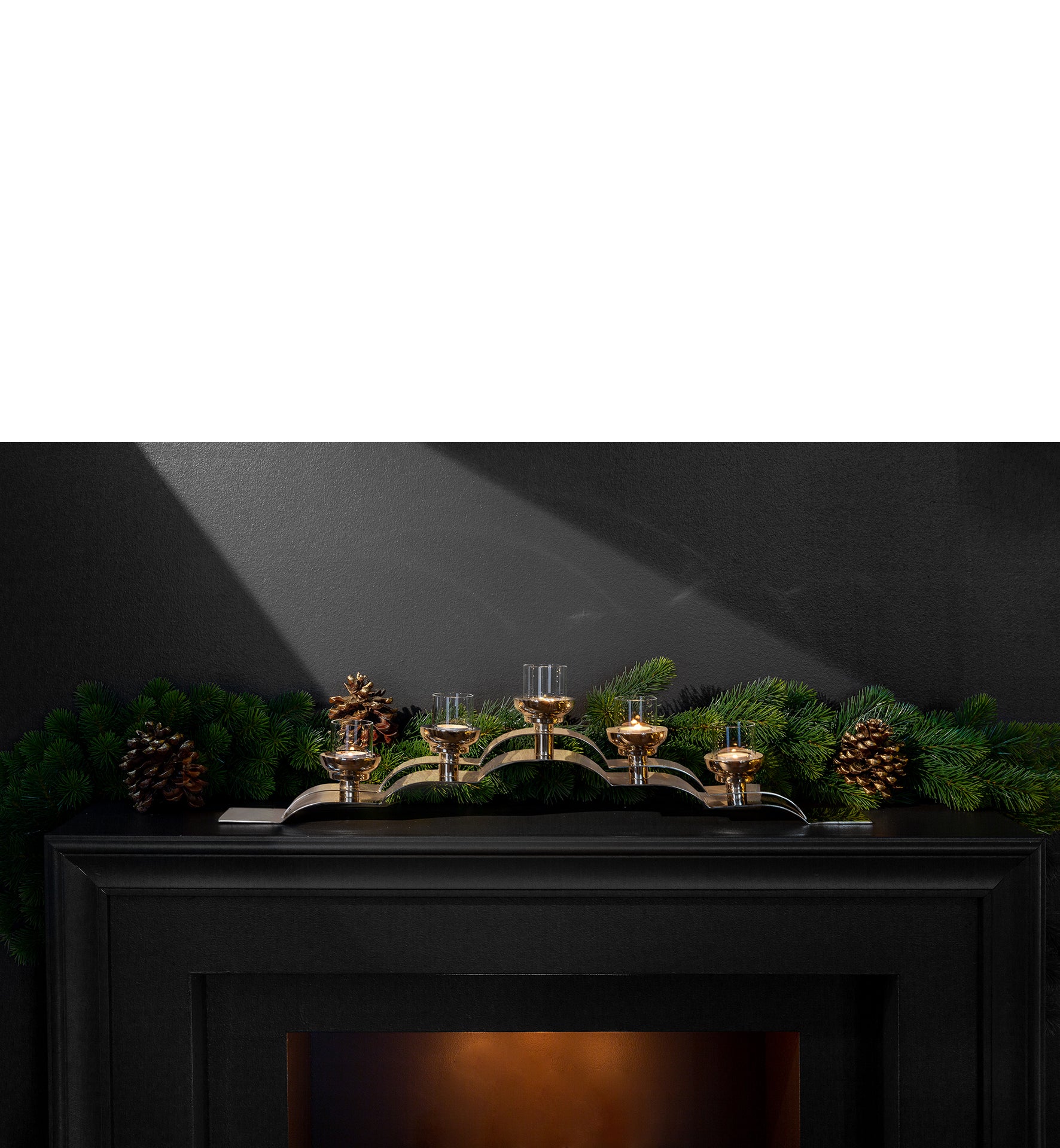 NUVOLA Leuchter, 5-flammig silberfarben