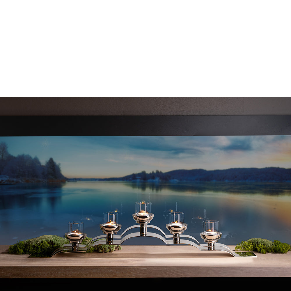 NUVOLA Leuchter, 5-flammig silberfarben