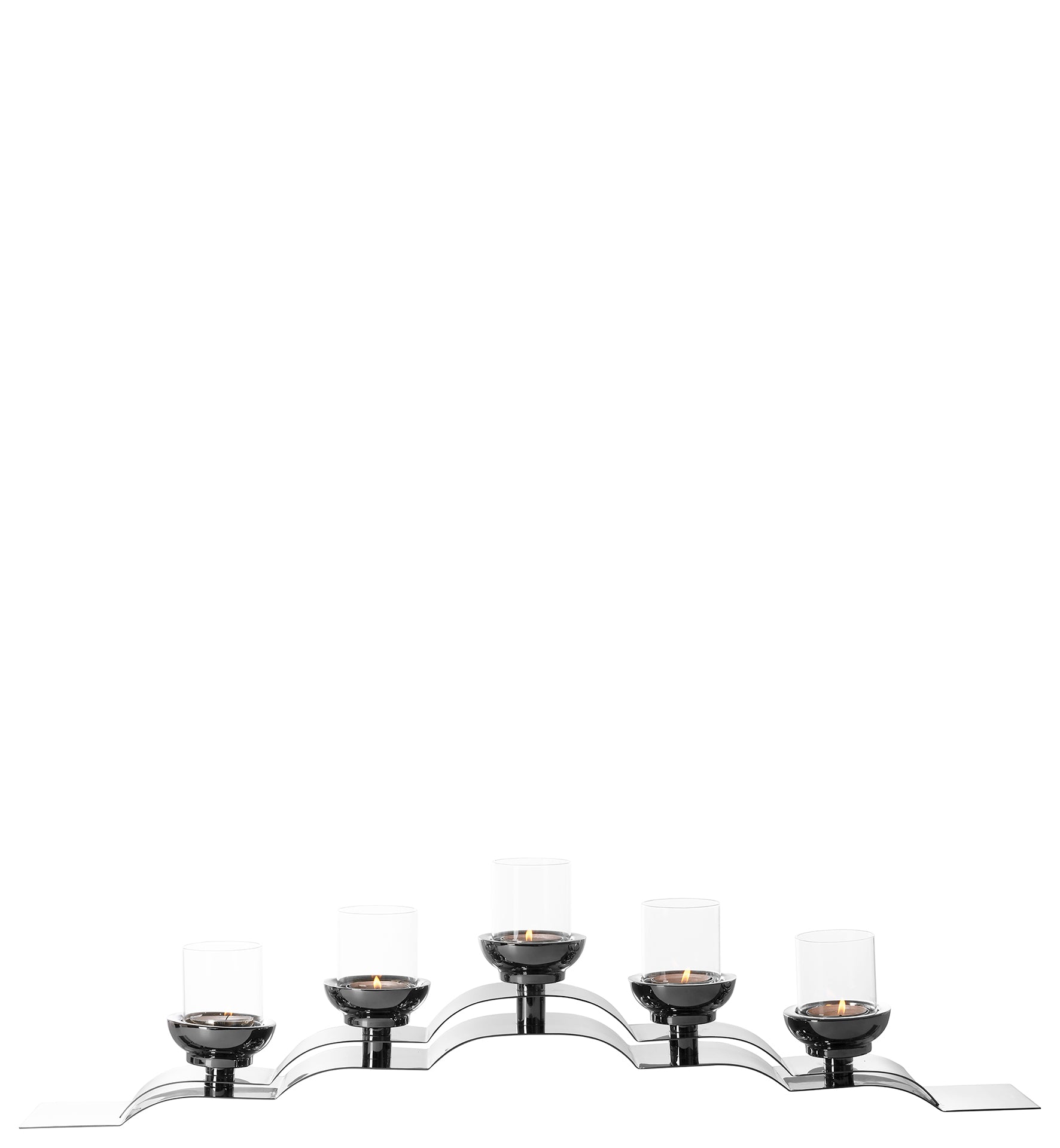 NUVOLA Leuchter, 5-flammig silberfarben
