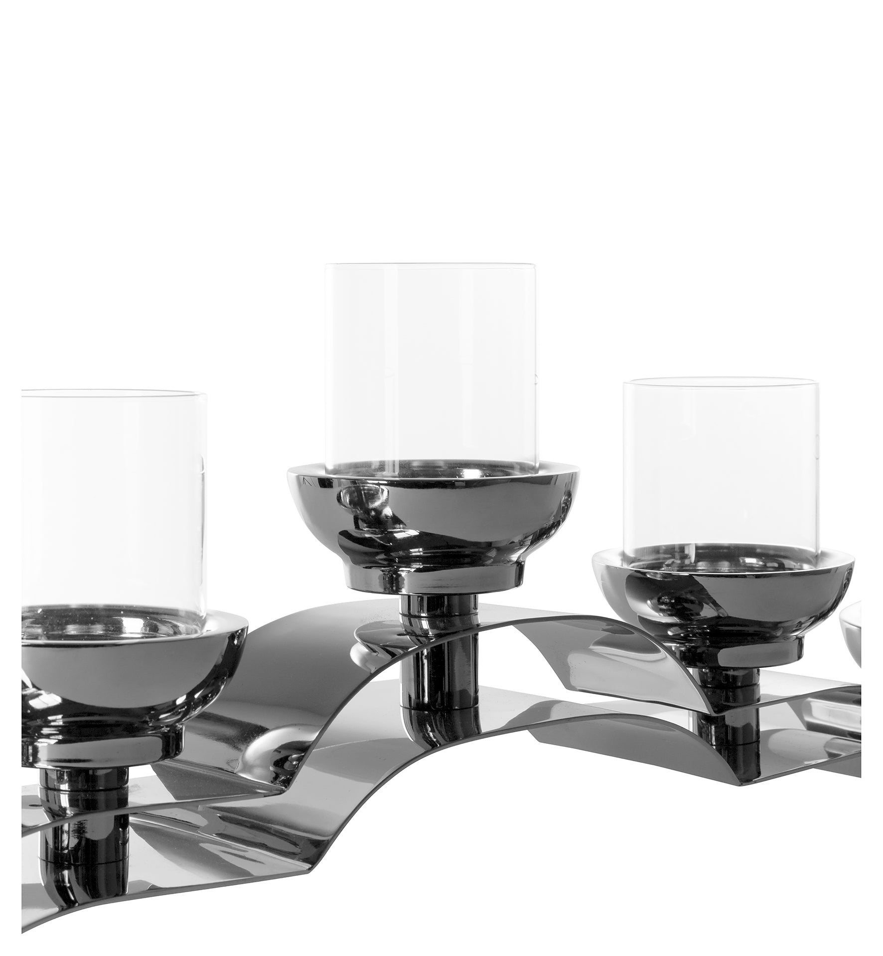 NUVOLA Leuchter, 5-flammig silberfarben