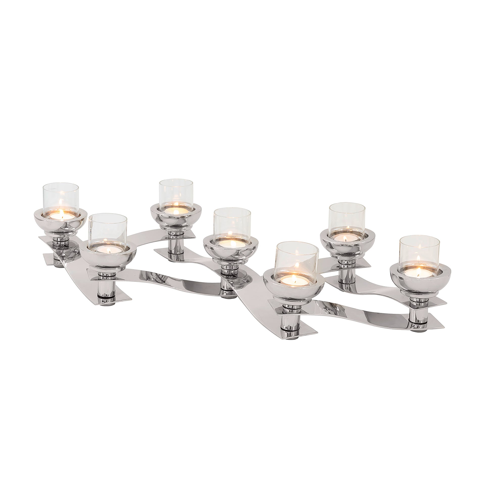 PAREO Leuchter, 7-flammig silberfarben