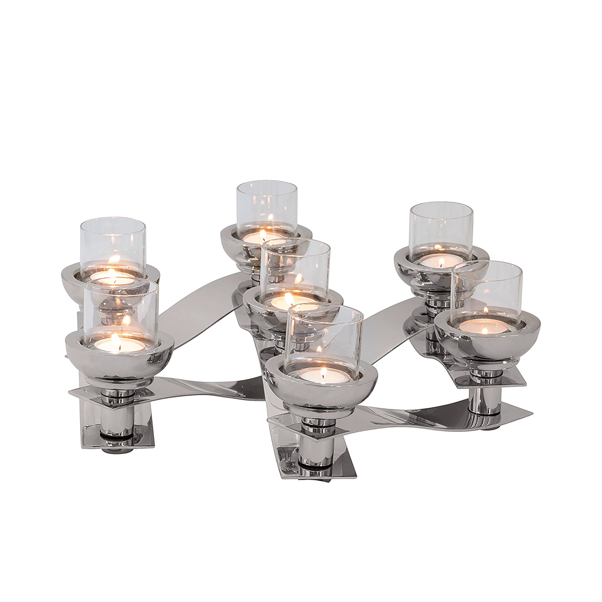 PAREO Leuchter, 7-flammig silberfarben