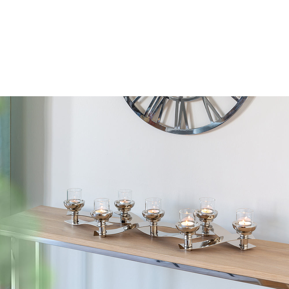 PAREO Leuchter, 7-flammig silberfarben