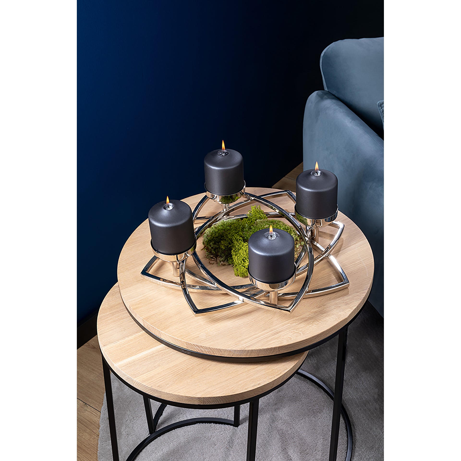 ZAPPORA Leuchter, 4-flammig silberfarben