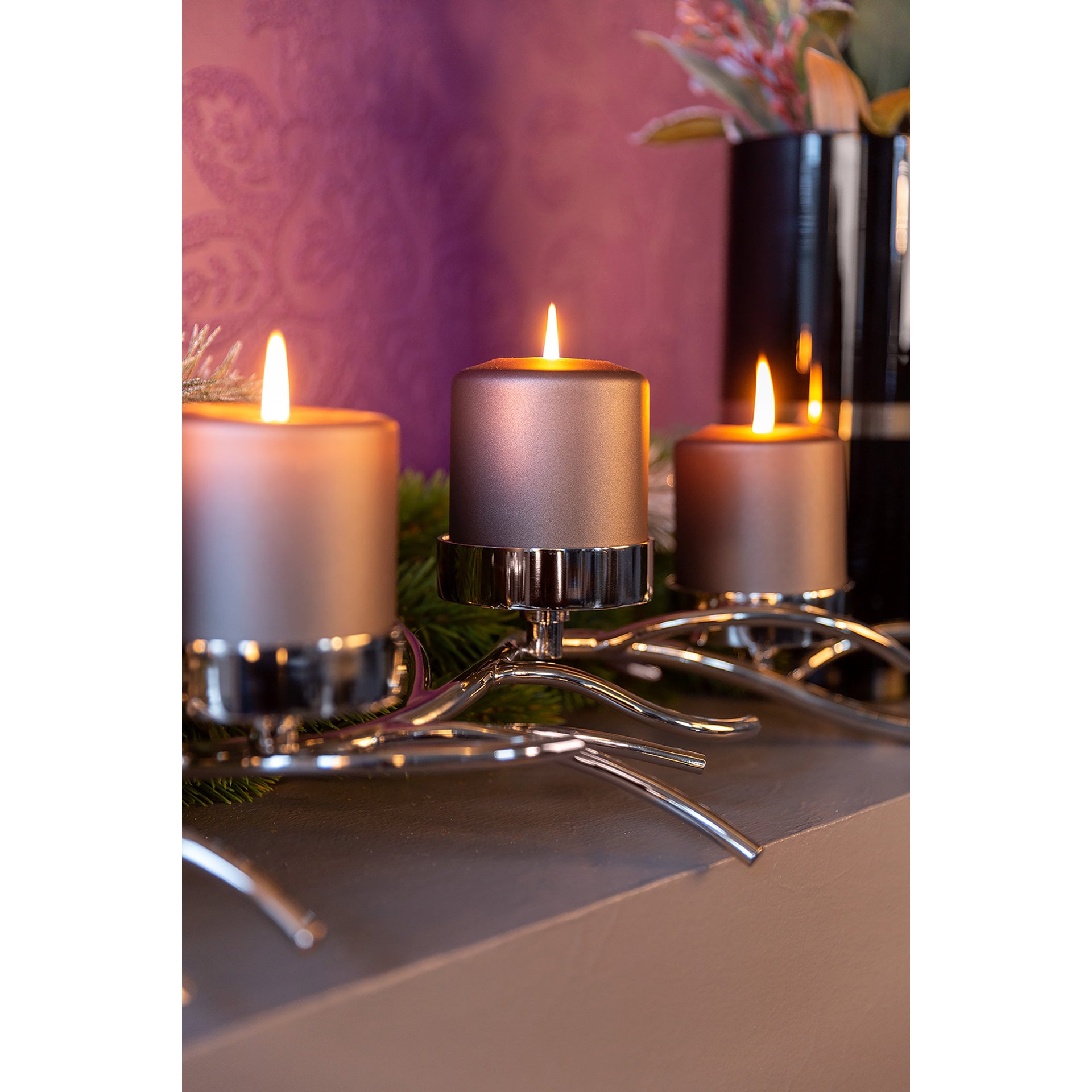 RAMUS Leuchter, 4-flammig silberfarben