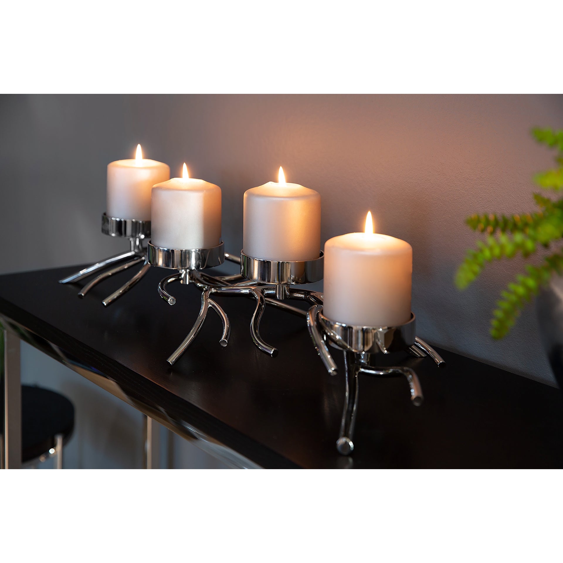 RAMUS Leuchter, 4-flammig silberfarben