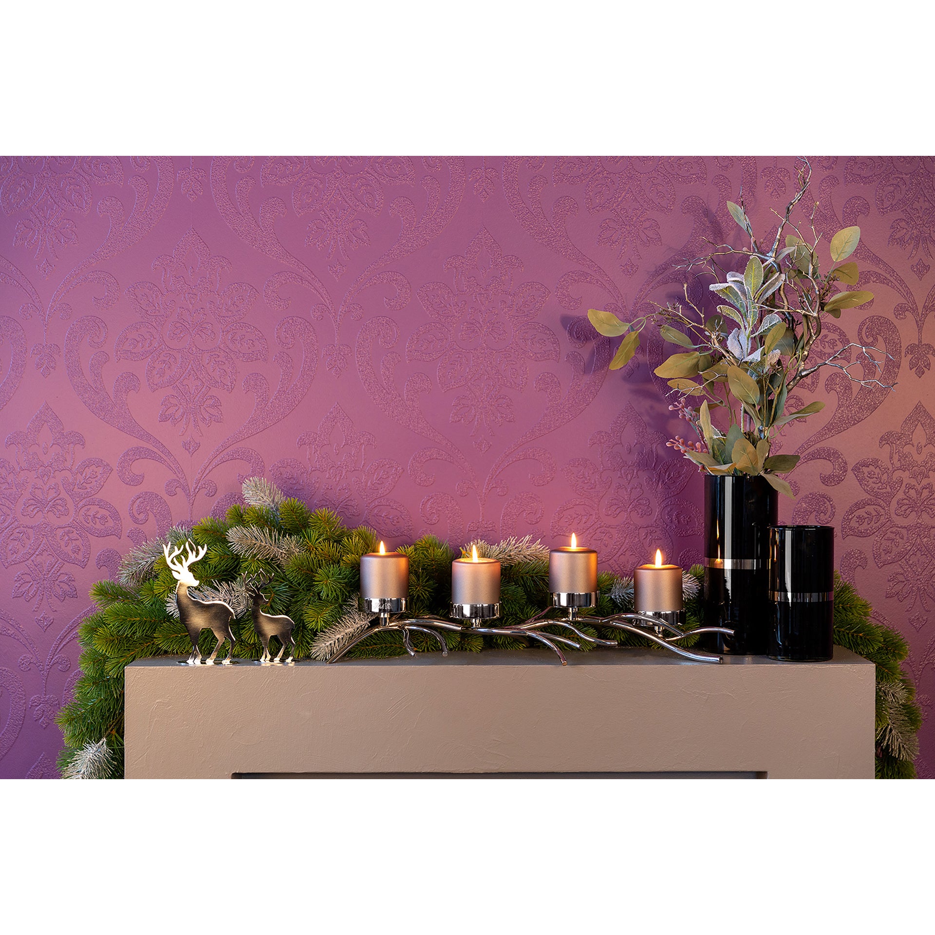 RAMUS Leuchter, 4-flammig silberfarben