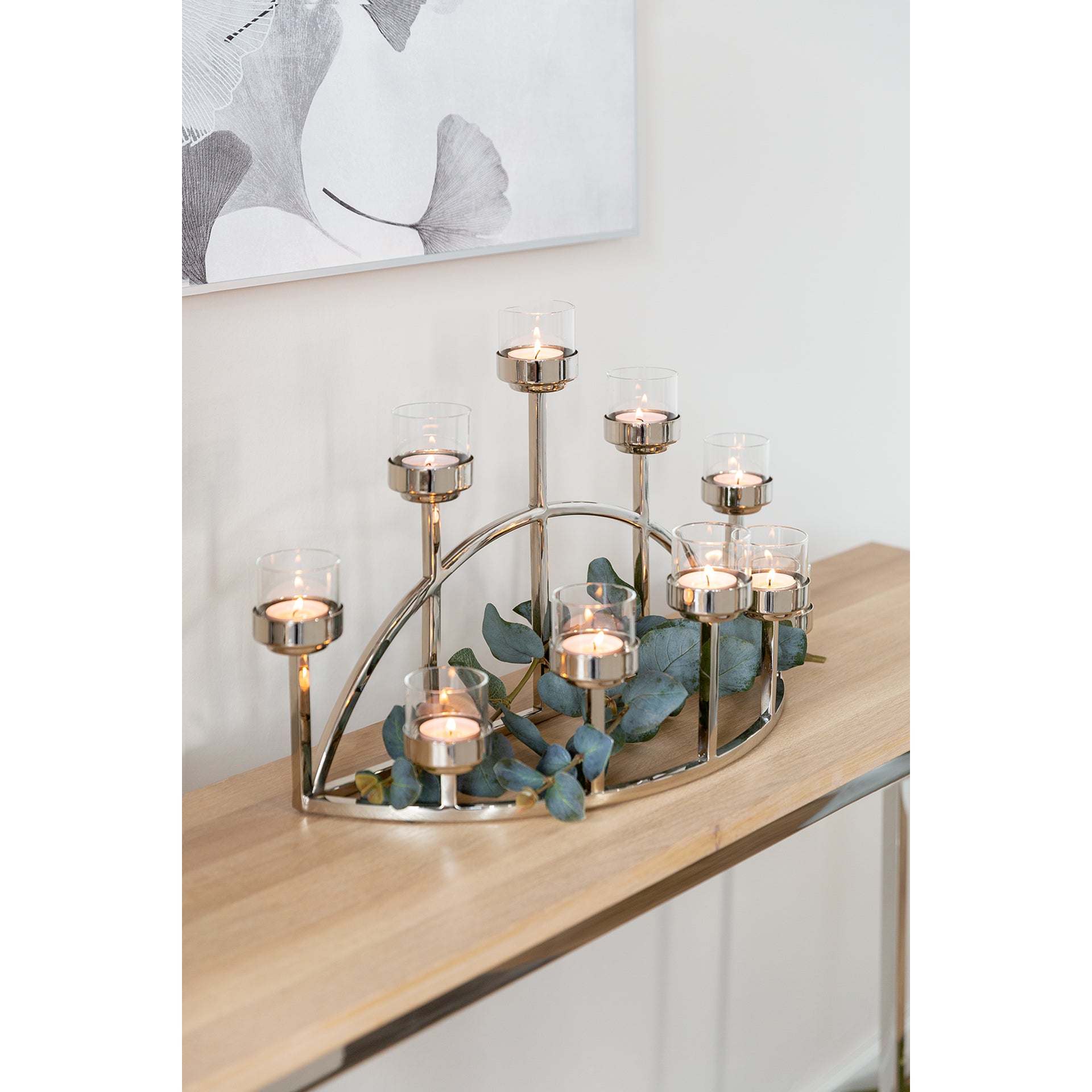 DOMIAN Leuchter silberfarben