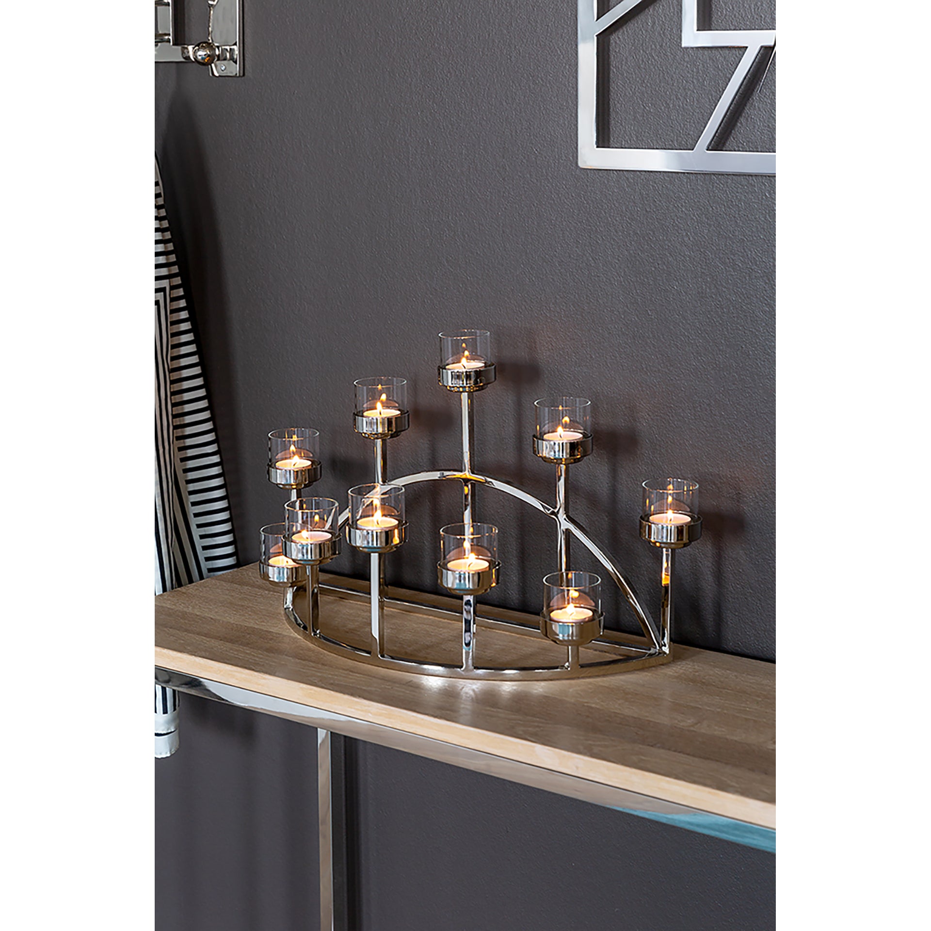 DOMIAN Leuchter silberfarben