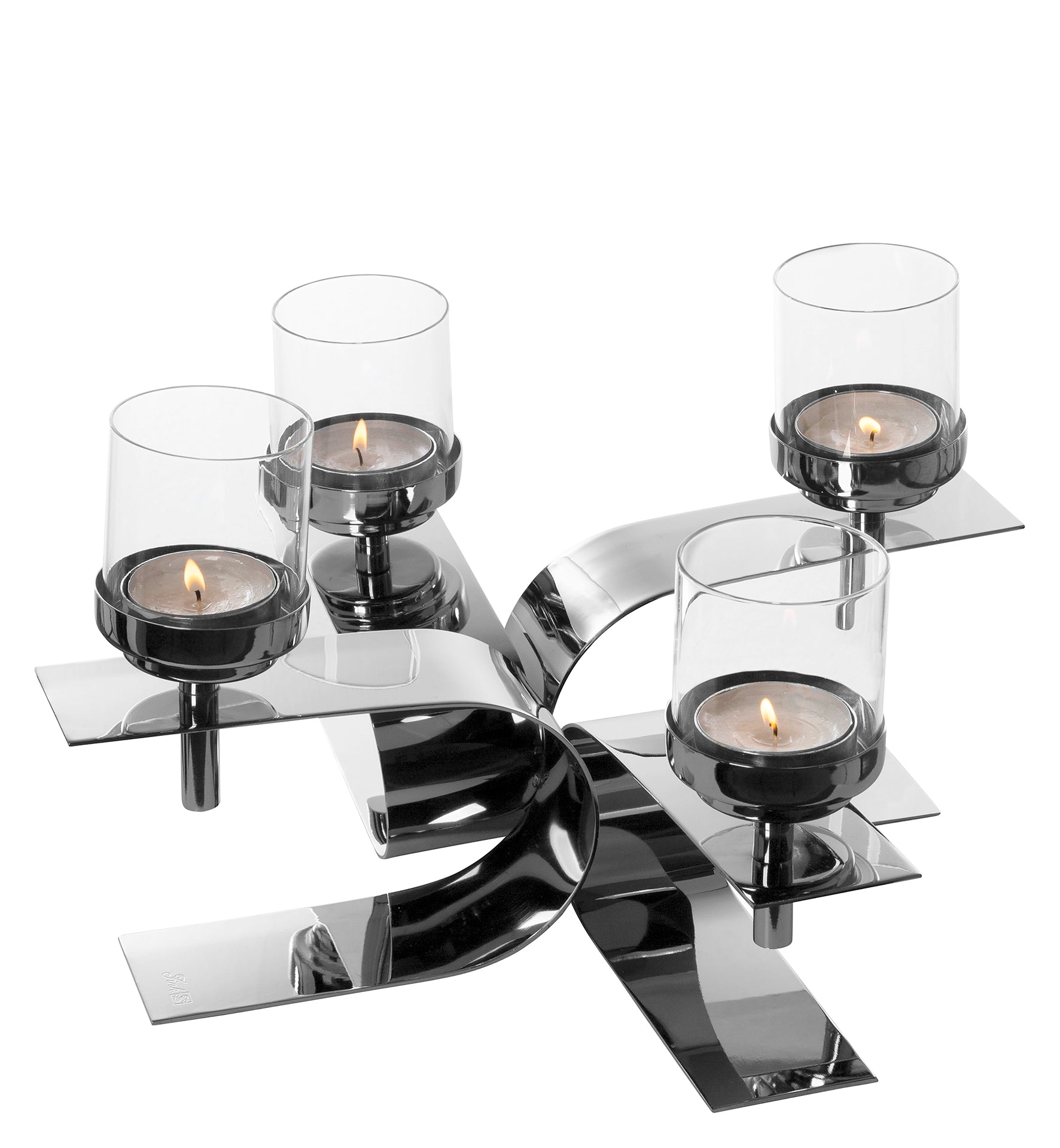 PASSIONA Leuchter, 4-flammig silberfarben