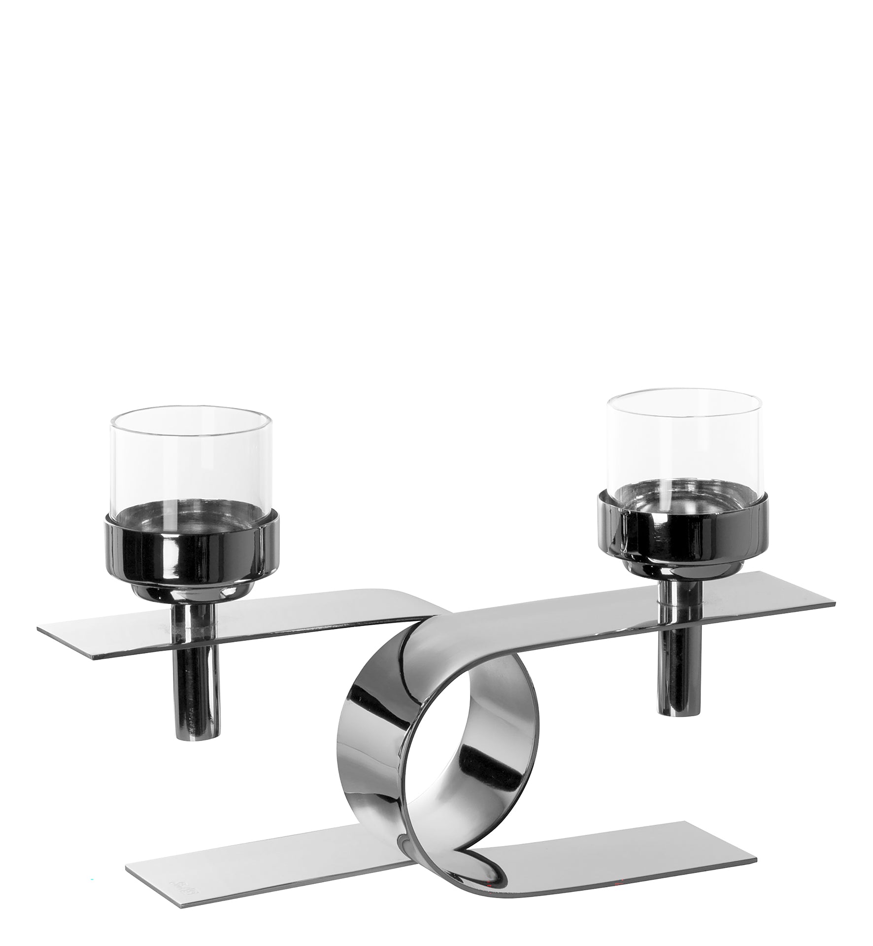 PASSIONA Teelichthalter, 2-flammig silberfarben