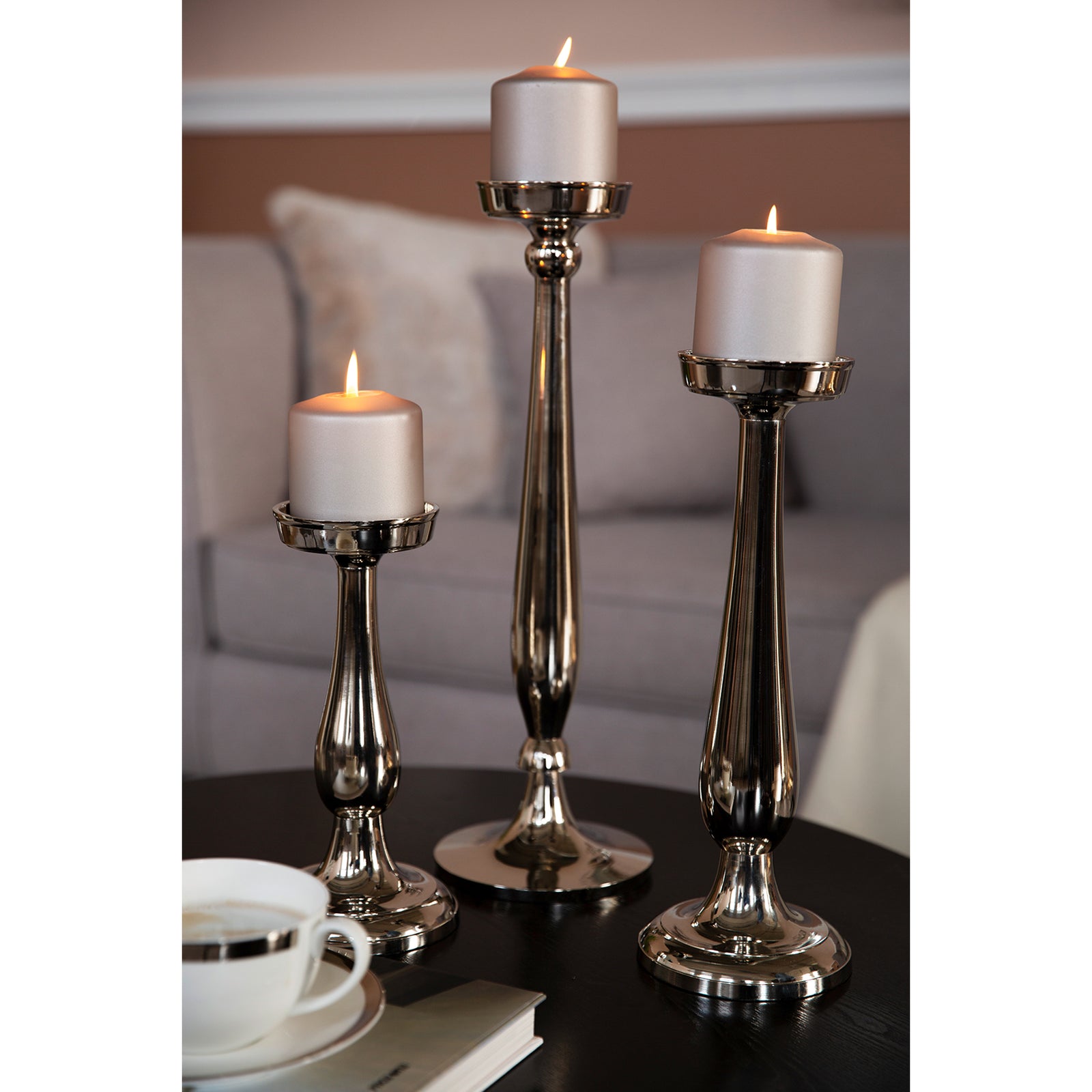 MAGENTA Leuchter silberfarben