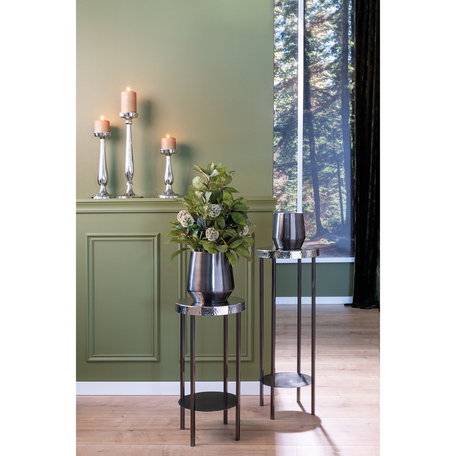 MAGENTA Leuchter silberfarben