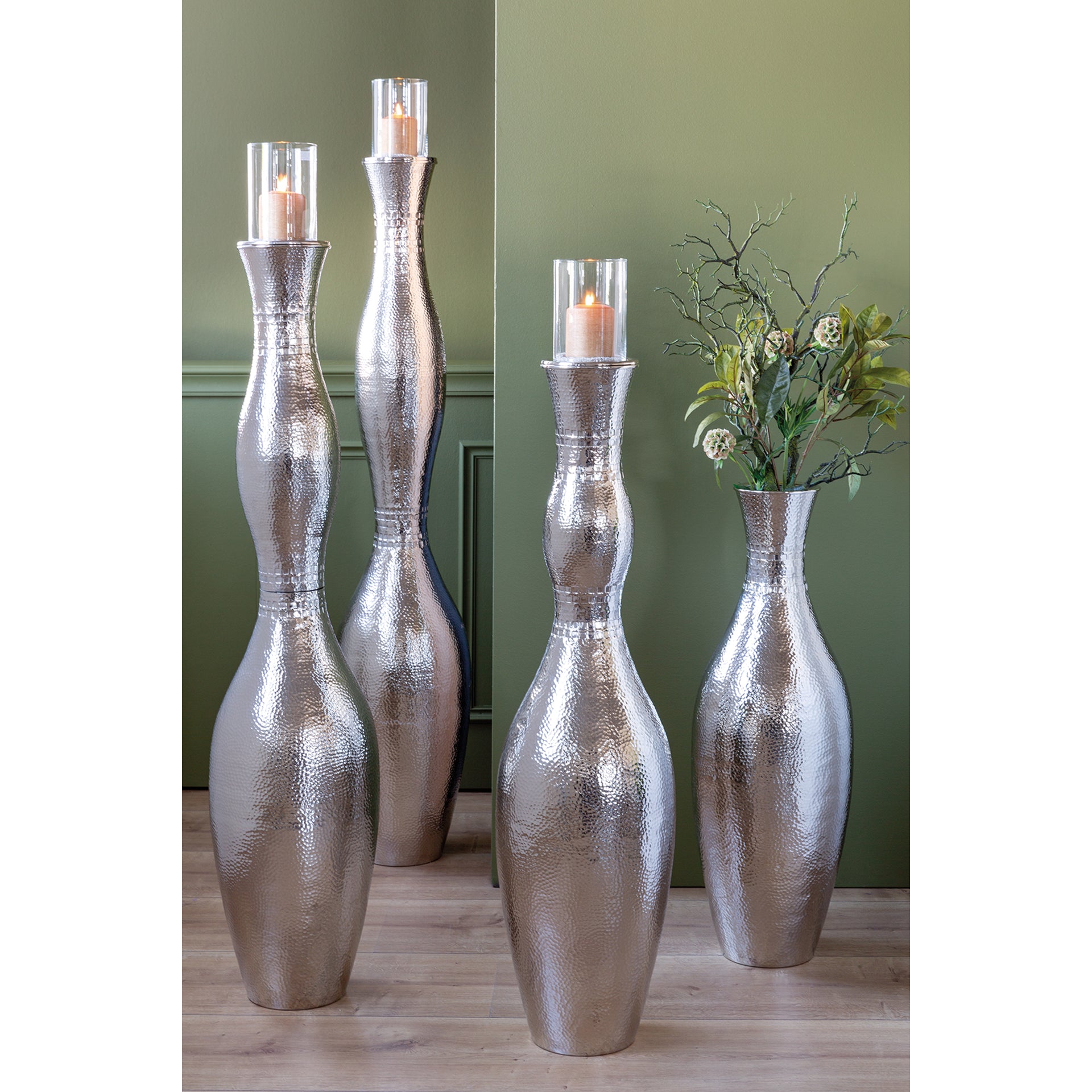 CARUS Bodenleuchter silber