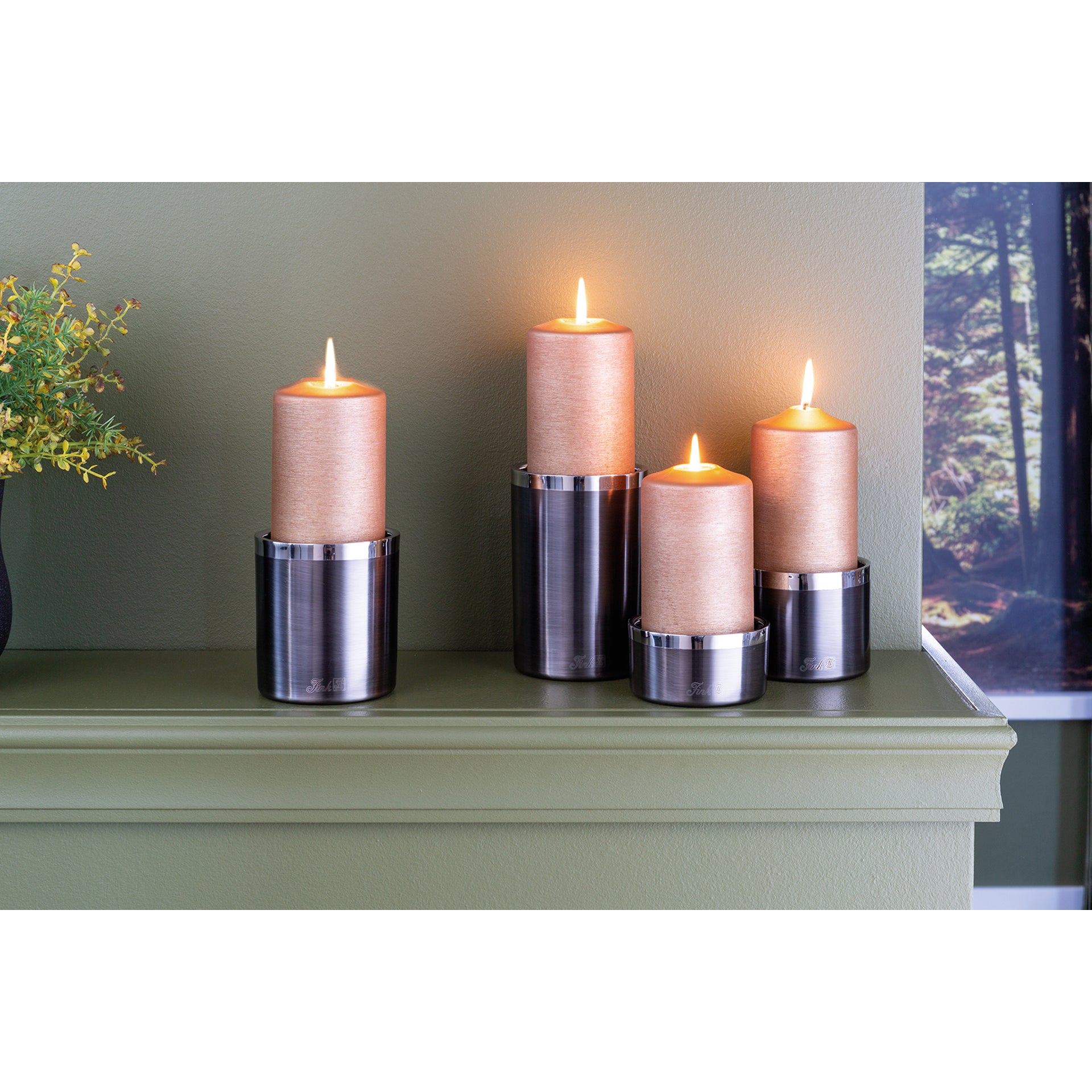 VITO Stumpenkerzenhalter antik grau