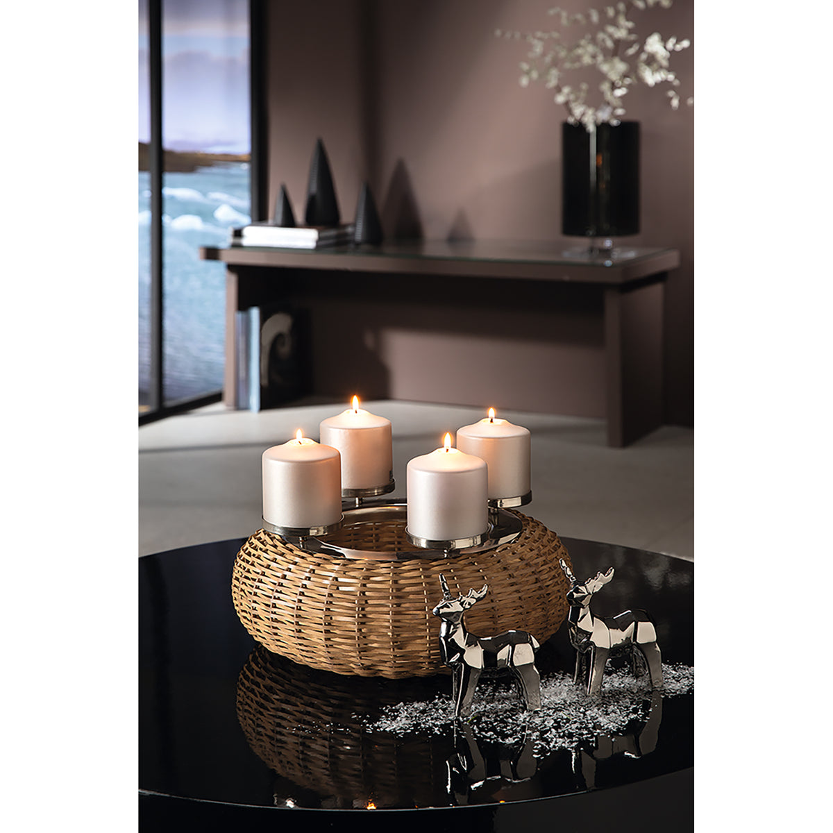 CORBELLO Kranz 4-flammig natur