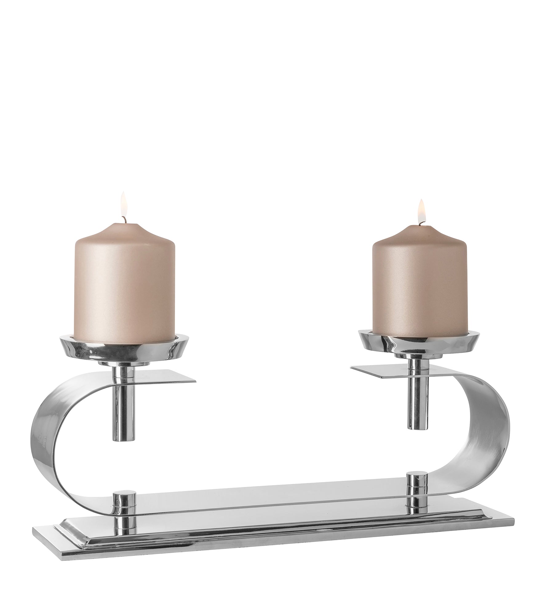 TWINSON Leuchter, 2-flammig silberfarben
