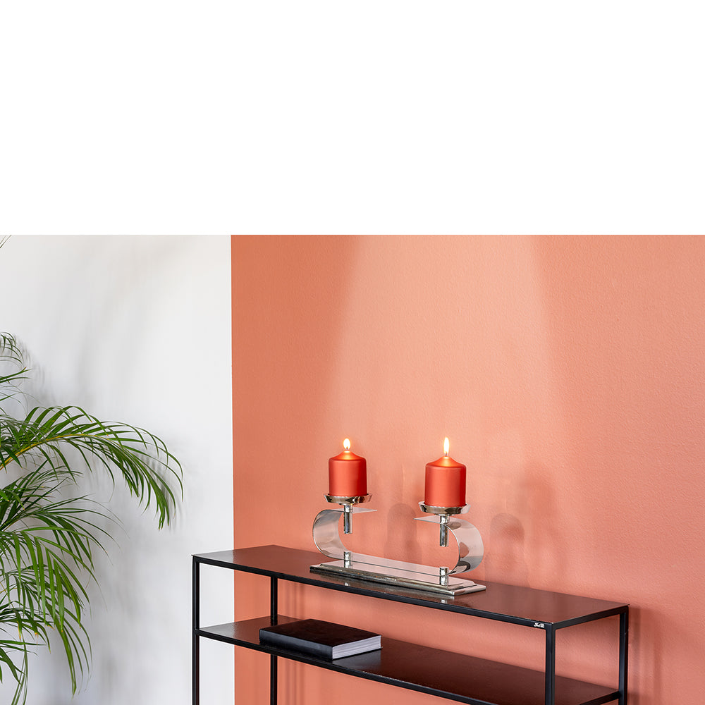 TWINSON Leuchter, 2-flammig silberfarben