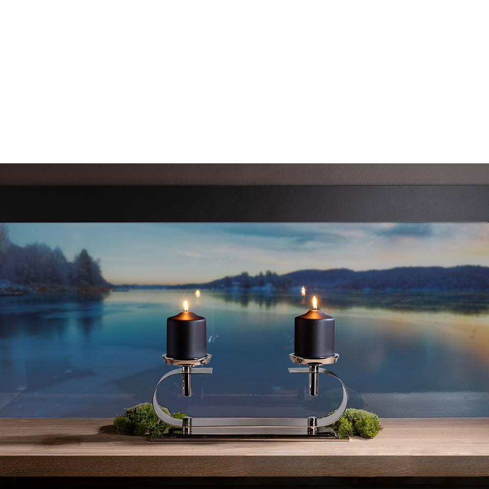 TWINSON Leuchter, 2-flammig silberfarben