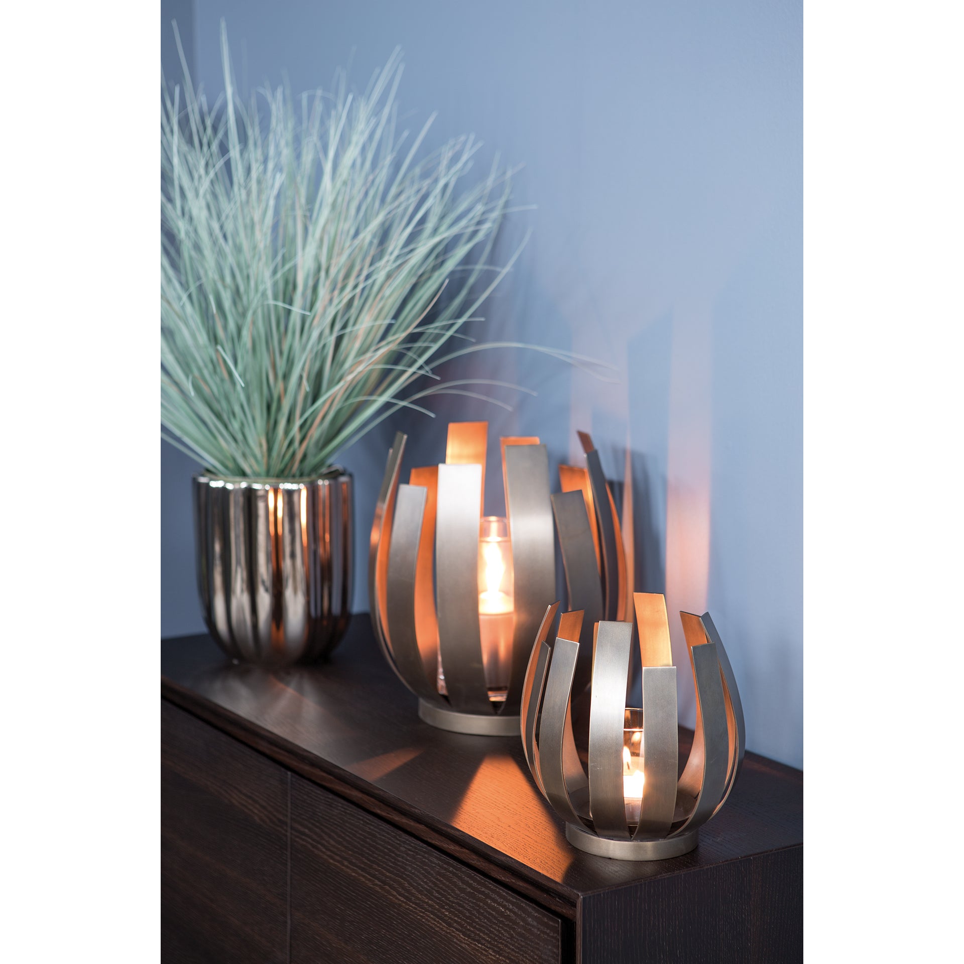 ORFEA Windlicht mit Glas antik bronze