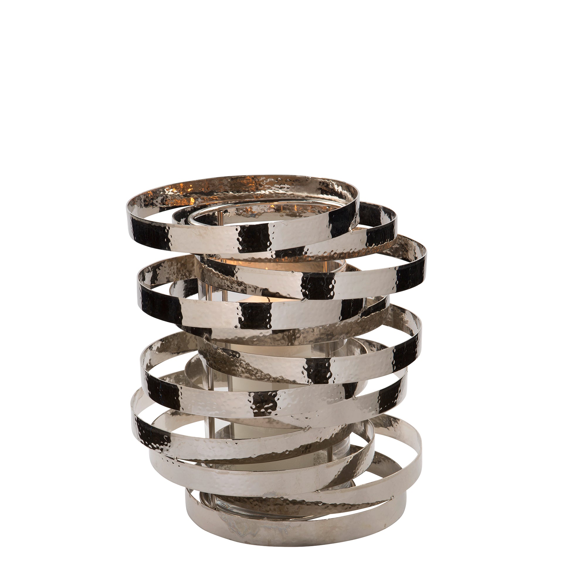 MIRAGE Windlicht mit Glas silberfarben