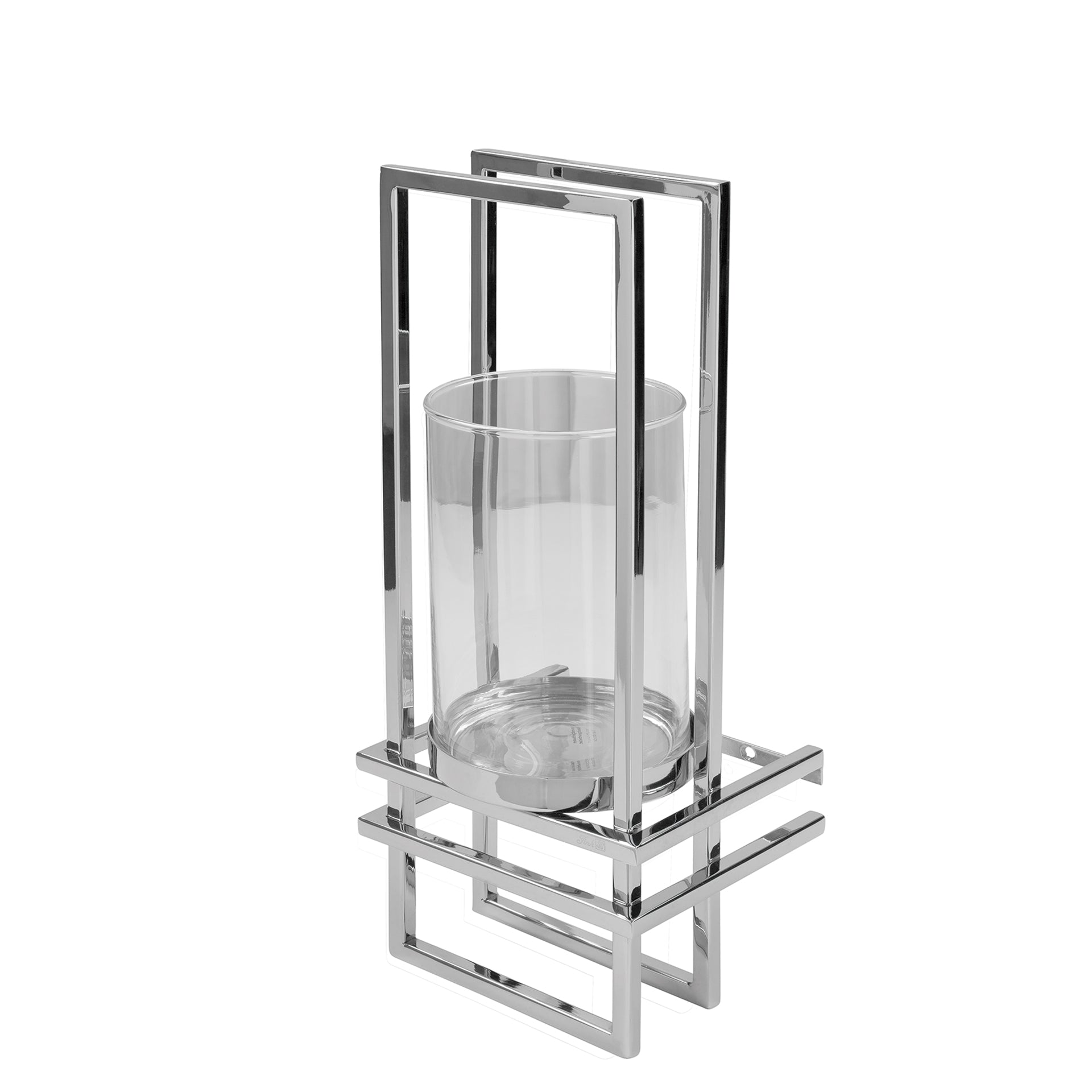 DUALIS Windlicht mit Glas silberfarben