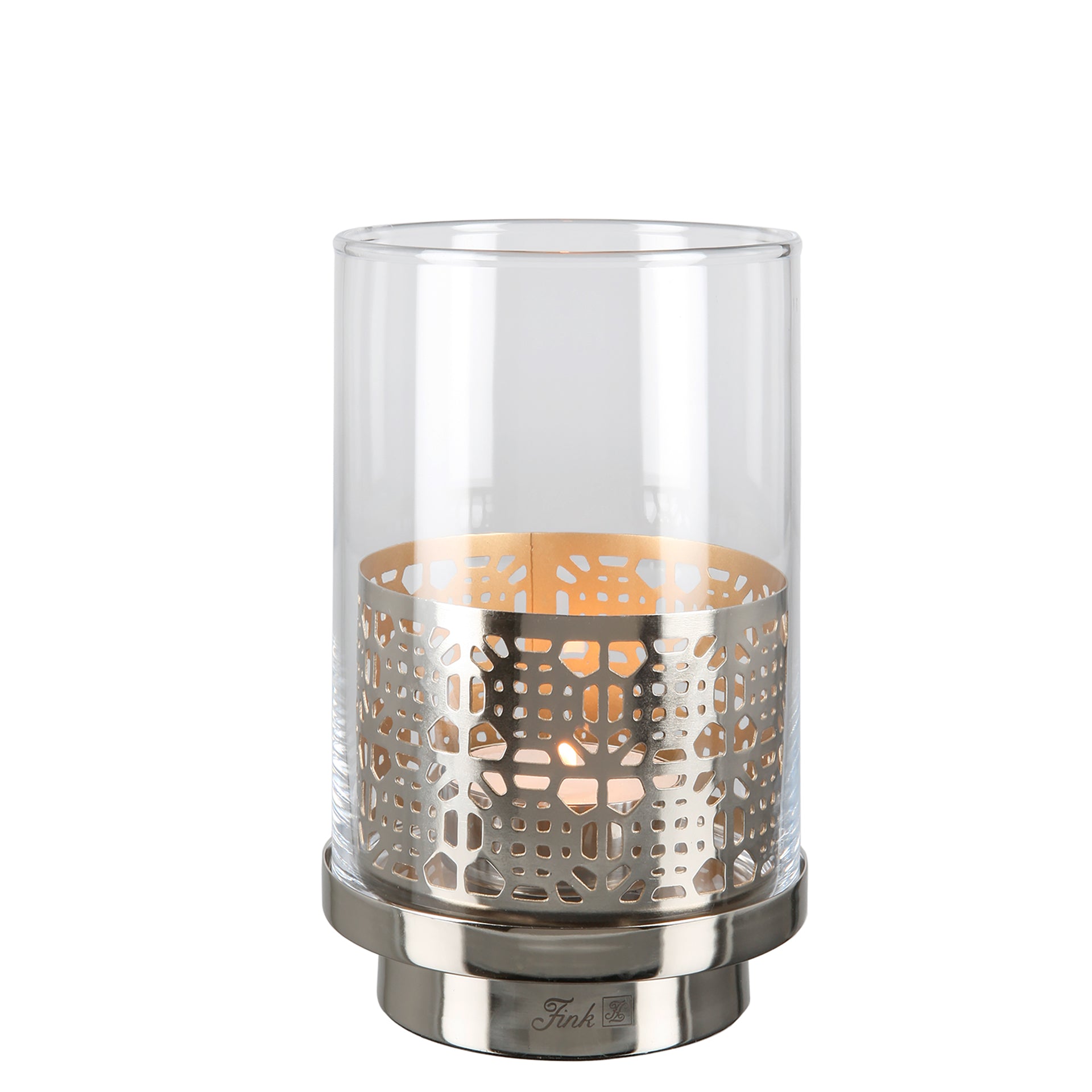 BIALA Windlicht mit Glas silberfarben