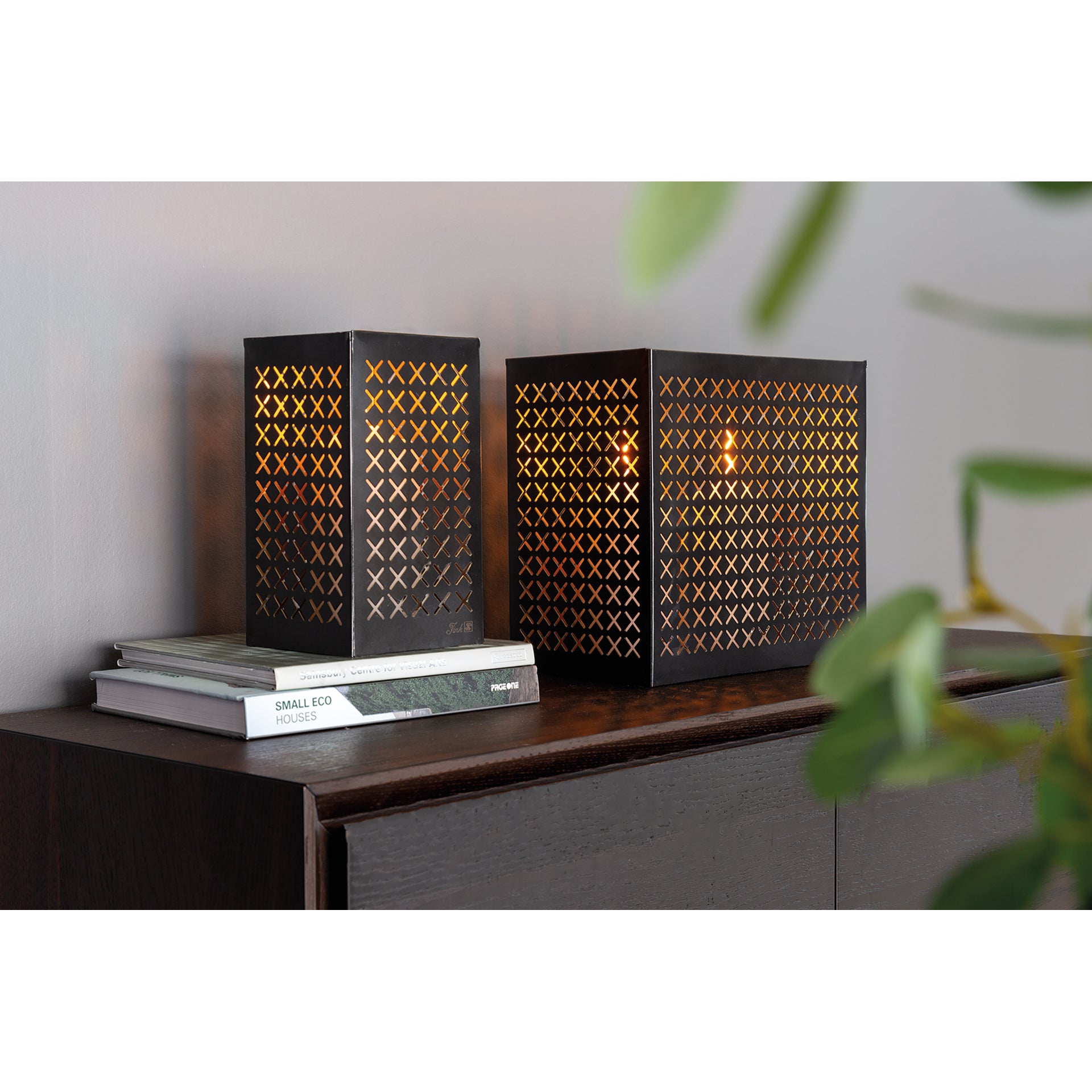 ALESTO Windlicht ohne Glas grau