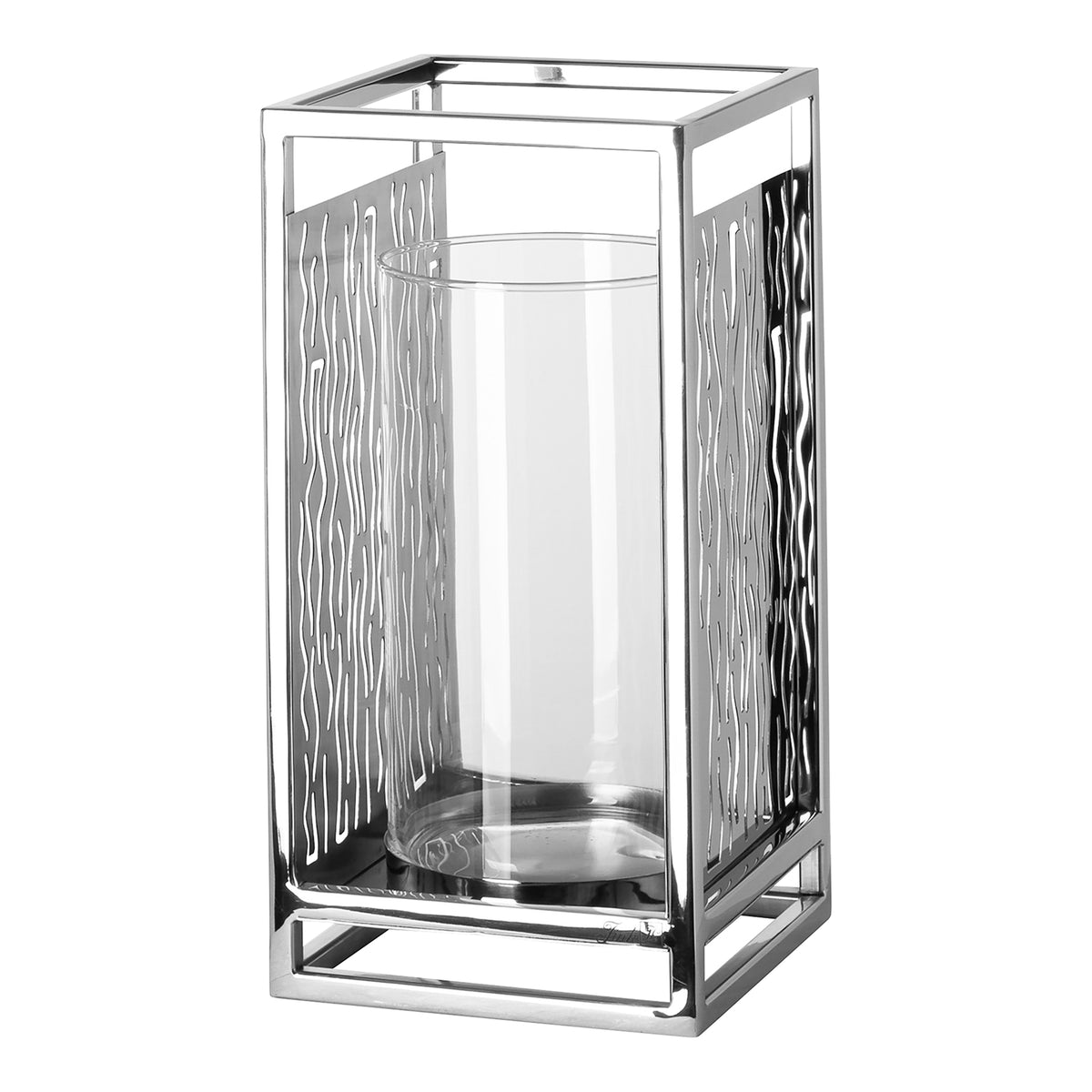 NICOSA Windlicht mit Glas silberfarben